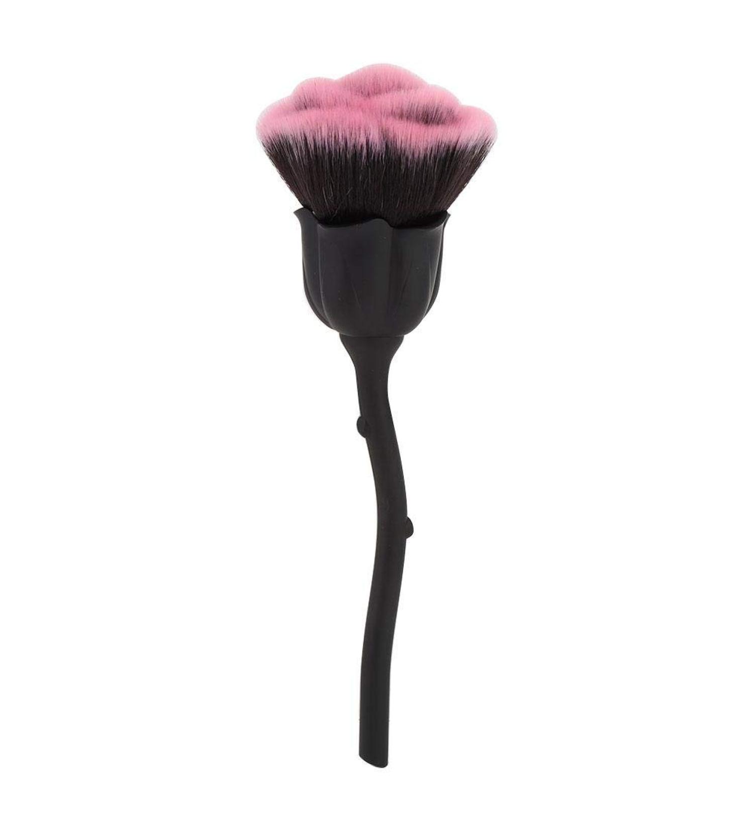 Rose Shape Nail Dust Brush - Long Grip Nail Art Painting Pen for Manicure & Powder Removal (02# Black + Pink) - Buy Online on GoSupps.com