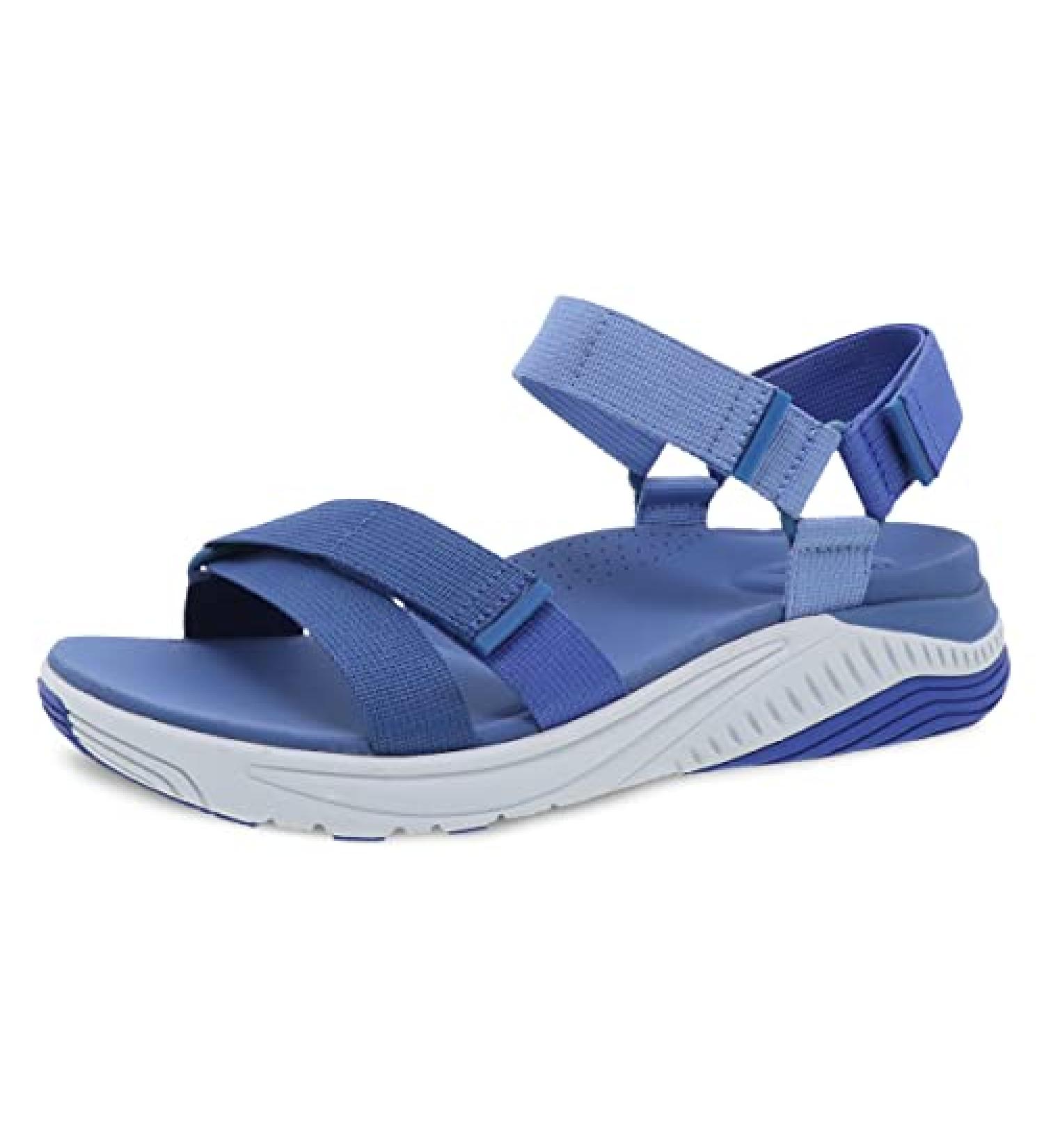 Dansko Racquel Women's Sport Sandal - Lightweight EVA Midsole - Natural Arch Support - Blue Multi - Size 7.5-8 - Buy Online on GoSupps.com