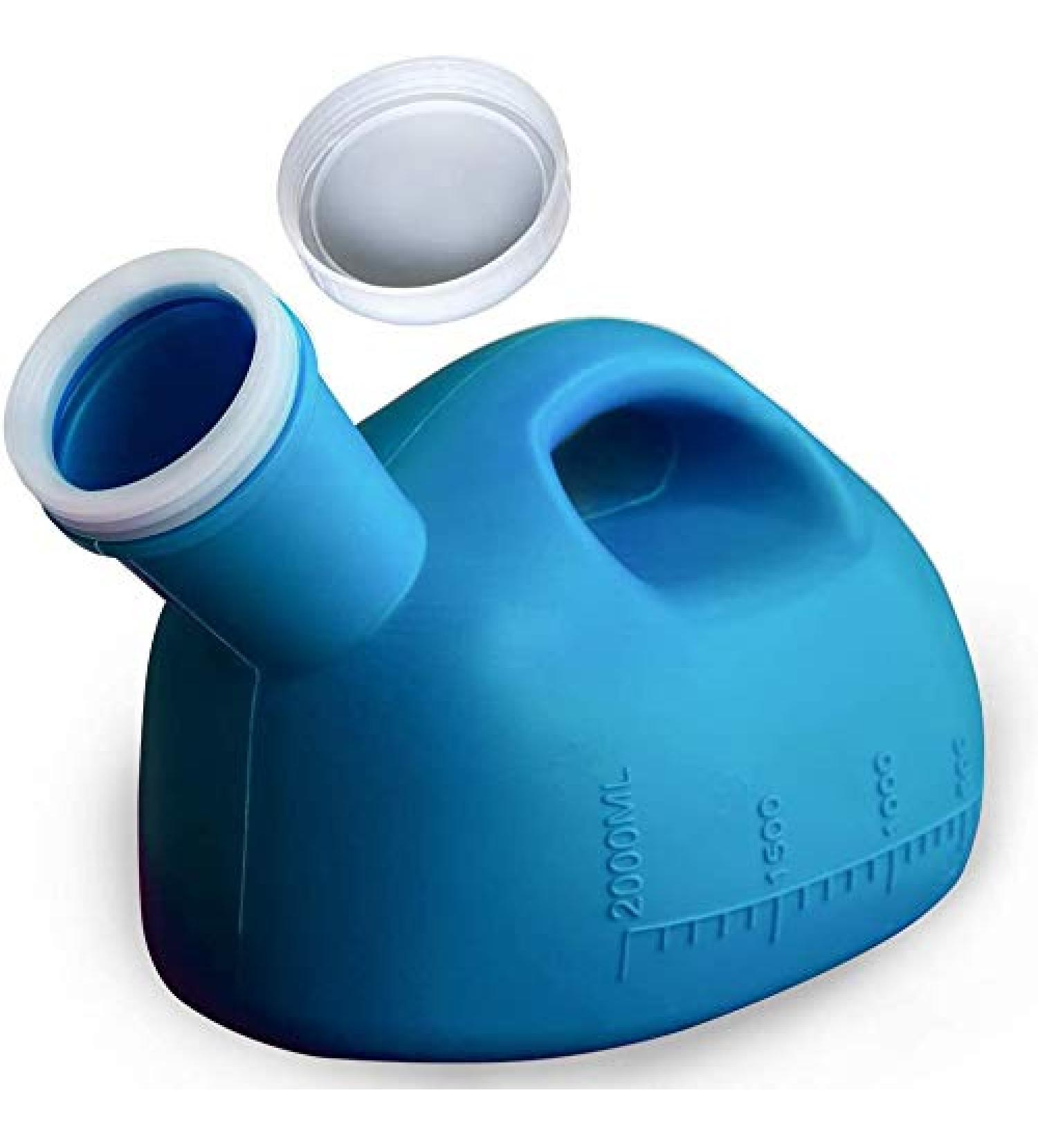 Buy Splash-Proof Urinal Bottle for Men - 2000ml | Perfect for Hospitals Camping and Travel - Blue - Buy Online on GoSupps.com