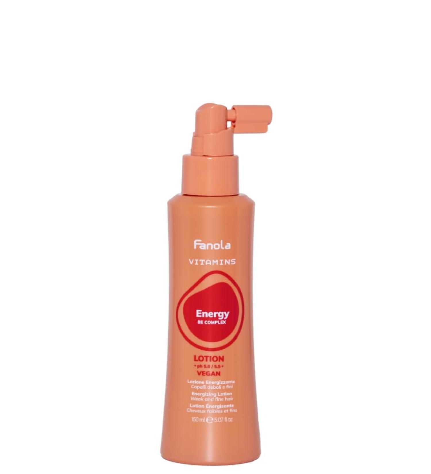 Fanola Vitamins Energizing Lotion Fortifying Hair Lotion for Nourish and Stimulate Hair Scalp Activity Enriched Formula with Vitamins B and E 150ml