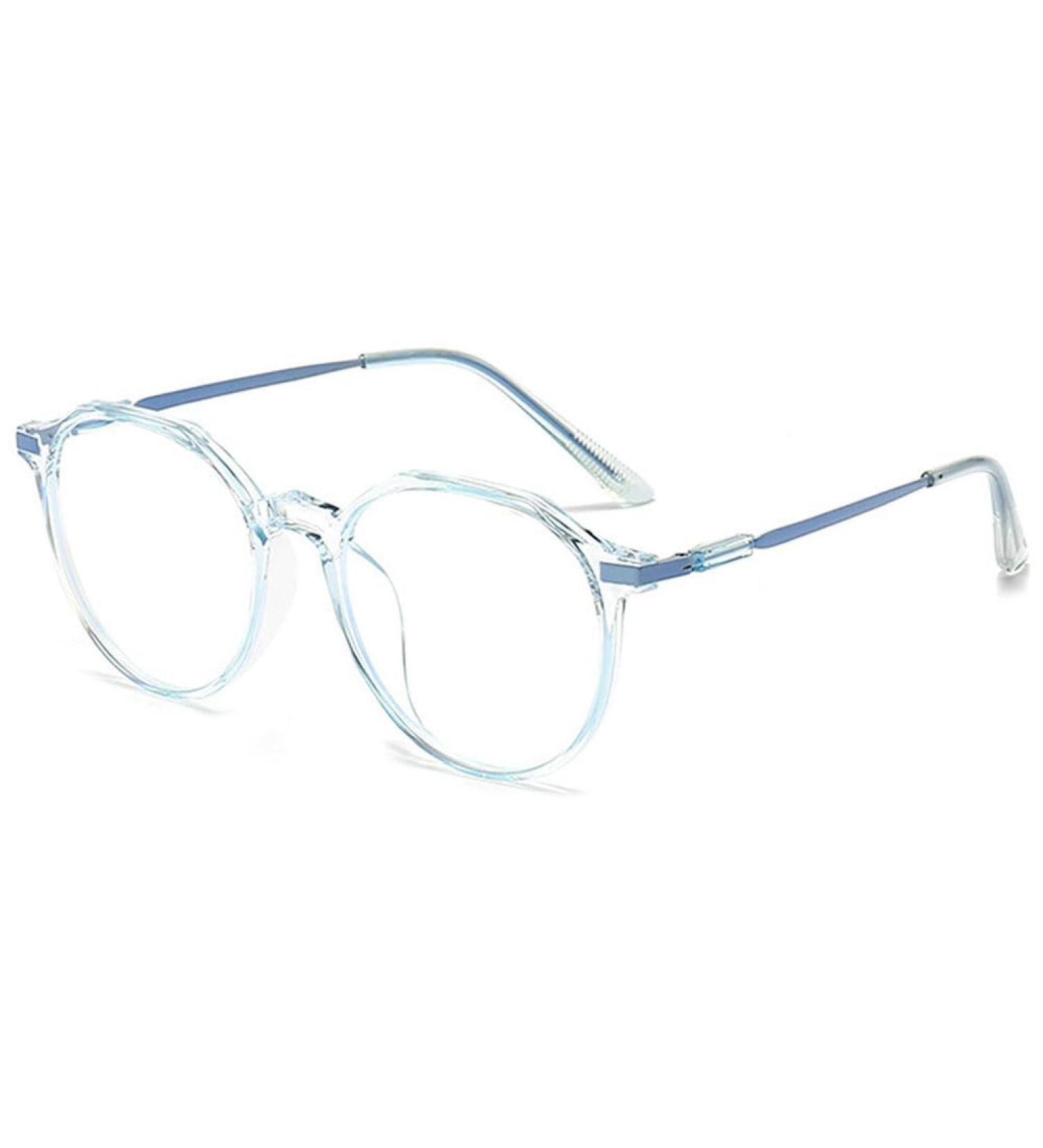 Buy Vevesmundo Blue Light Filter Reading Glasses - Metal Large Round Nerd Glasses for Men | Anti-Blue Light | +0.5 to +4.0 | 1 Piece Transparent Blue - Buy Online on GoSupps.com