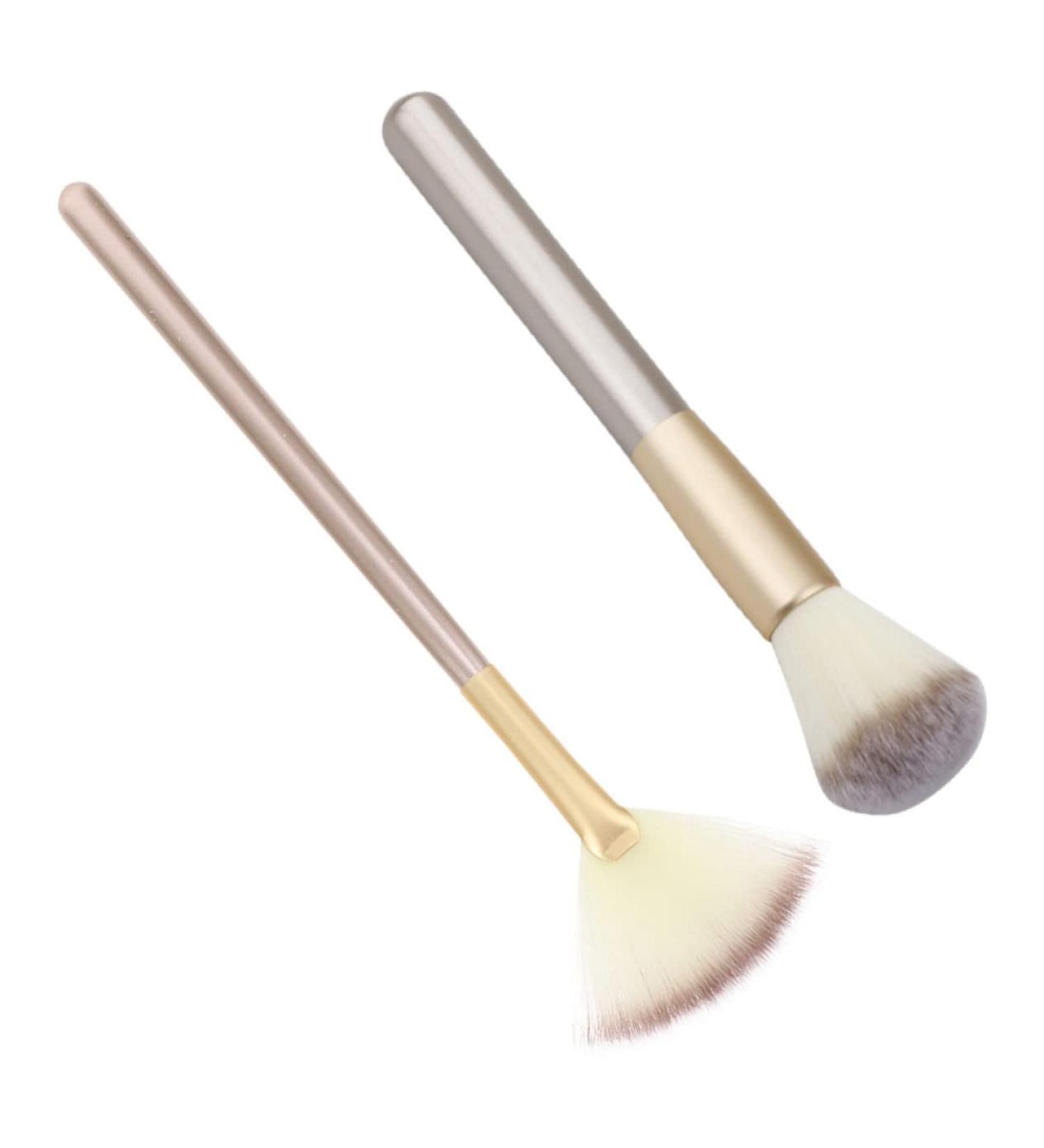 Angoily 1 Set Makeup Brush Highlighter Brush Facial Fan Makeup Highlighter Facial Brush Facial Tool Powder Brush Makeup Fan Blush Facial Wooden Handle Woman - Buy Online on GoSupps.com