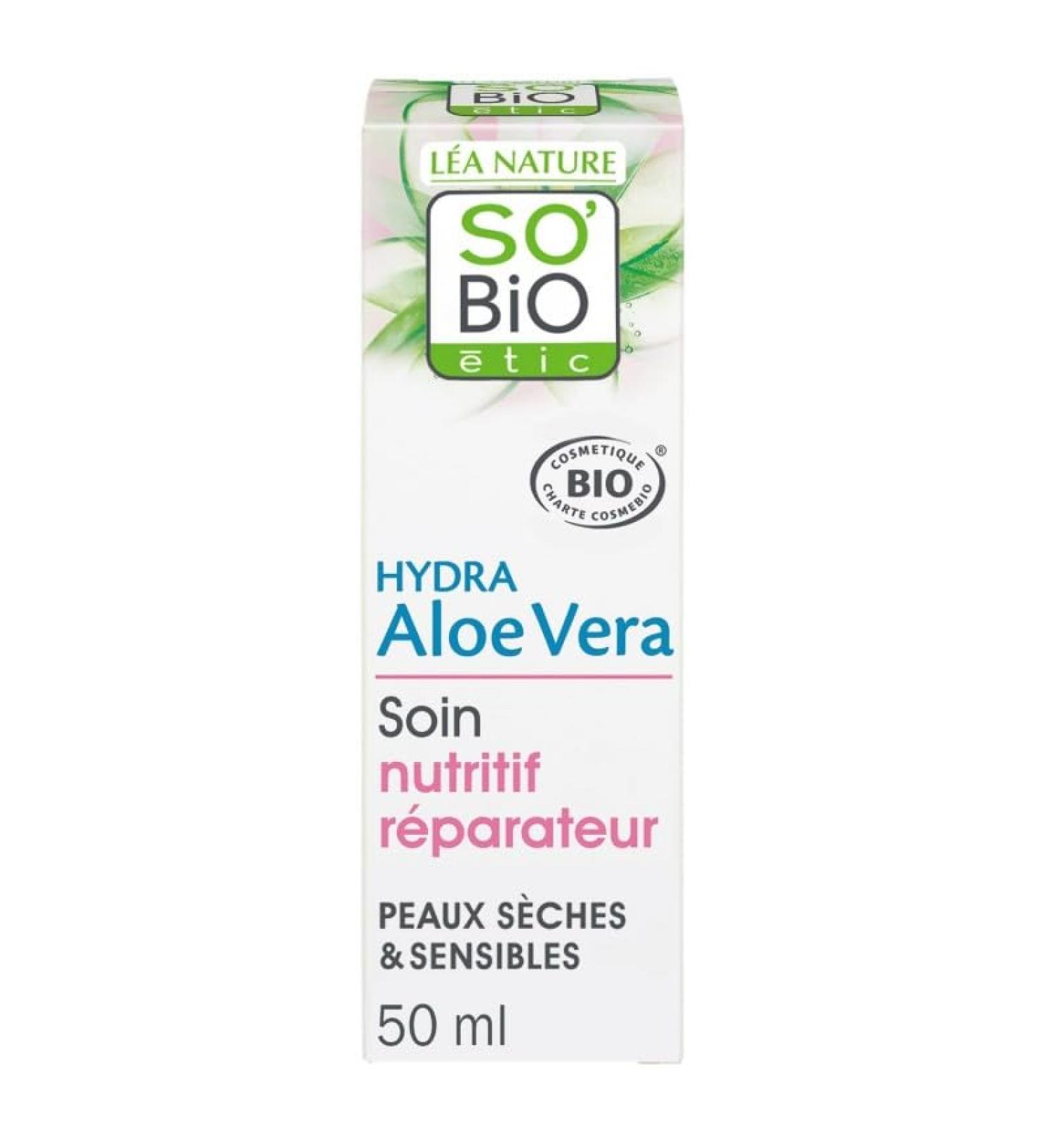 Offrez douceur et nutrition votre peau sensible avec le soin Aloe Vera bio 50 ml SO BIO- Lot De 2