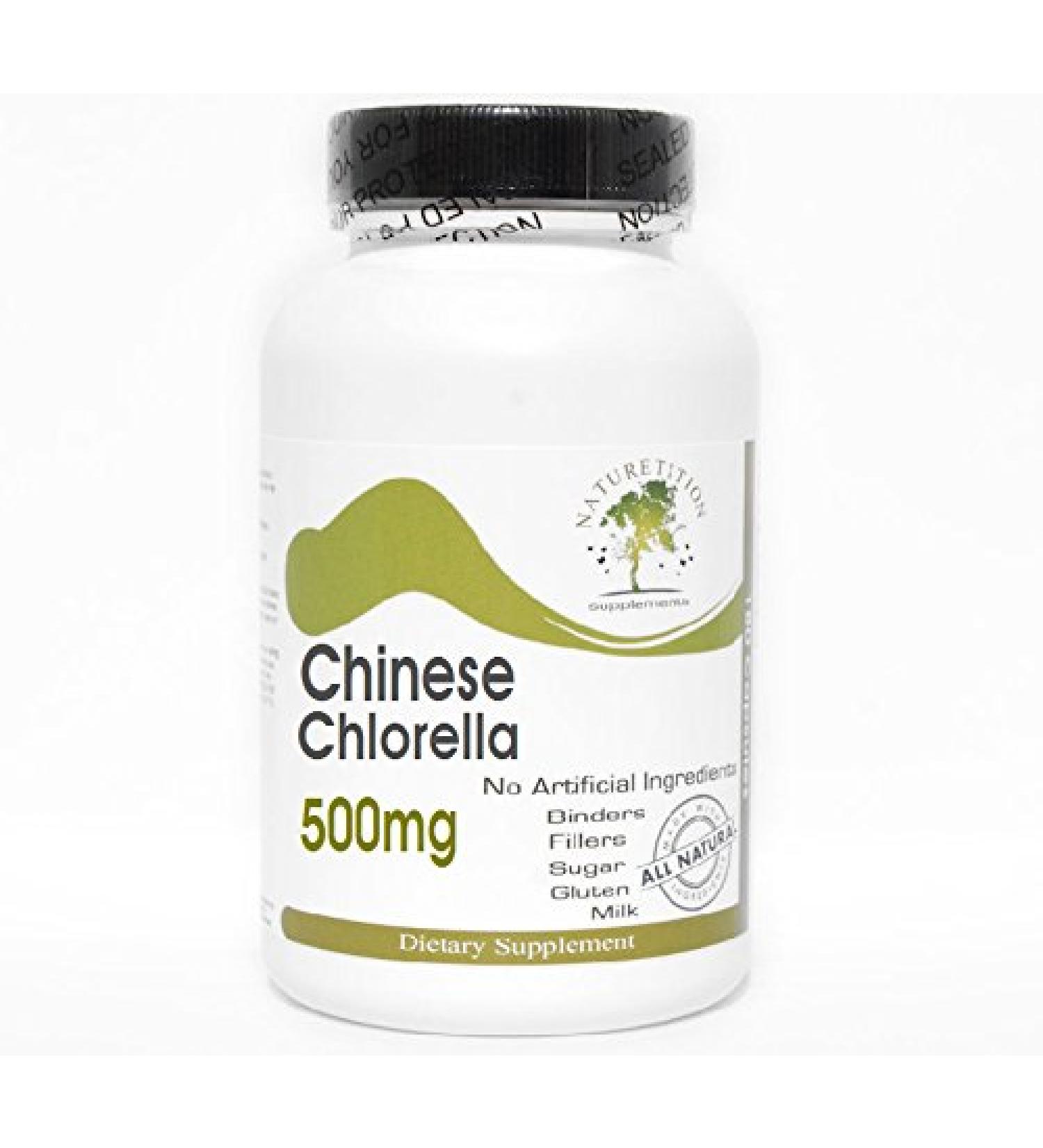Chinese Chlorella 500mg 100 Capsules - No Additives Naturetition Supplements