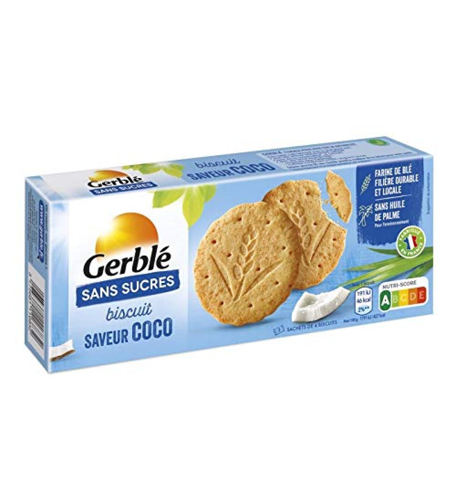 Coconut Flavor Biscuit No Added Sugar 132G | Gerblé | (Pack of 2) | Best Deal