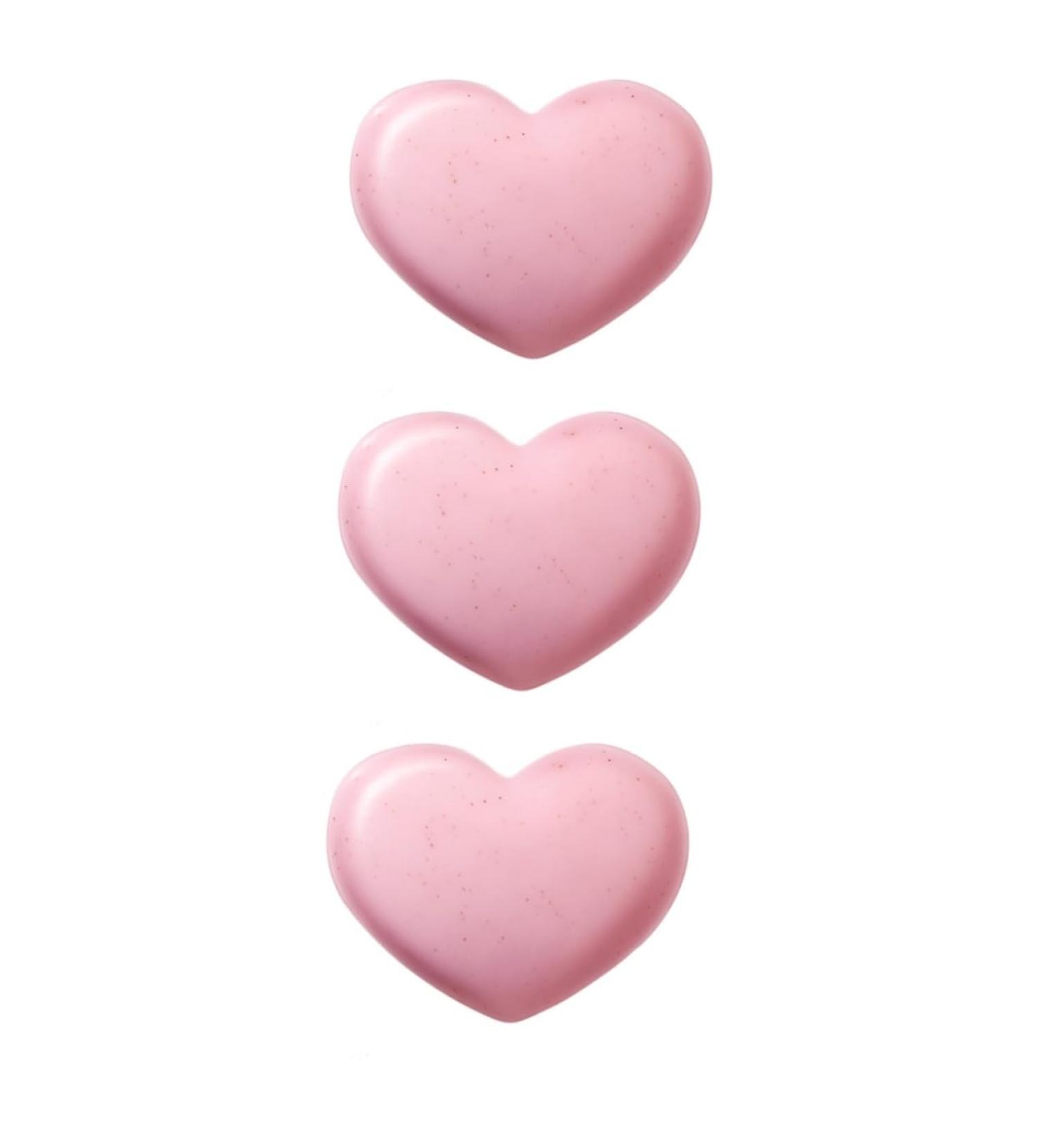 FRCOLOR Heart Shape Handmade Soap - 3pcs Pink Flower Cleansing Soap | International Shipping - Buy Online on GoSupps.com