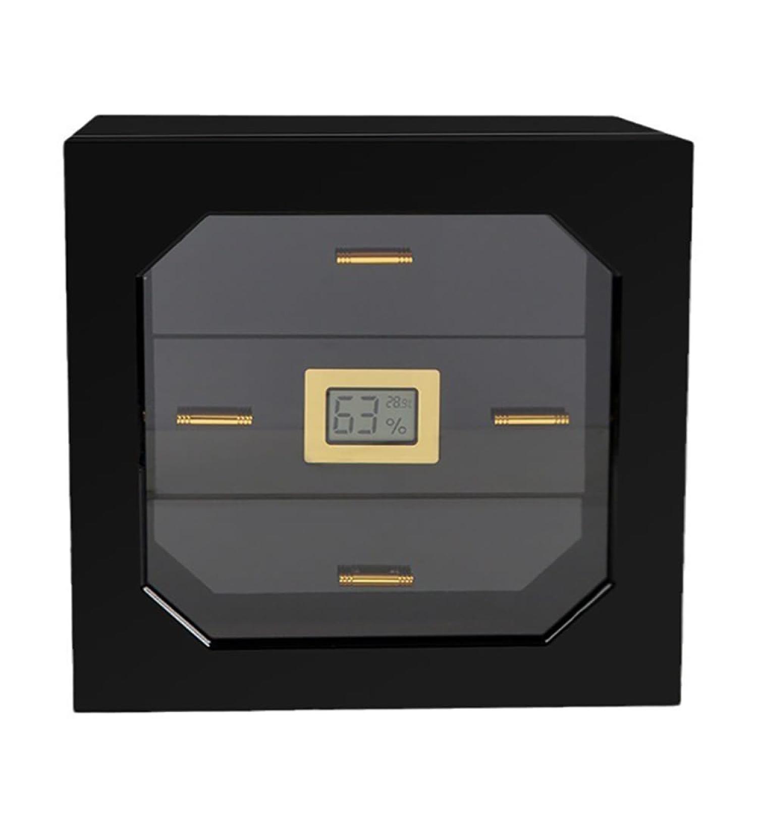 Cigar Humidor with Digital Hygrometer 3 Layer Drawers Cedar Lined Storage Box and Humidifier Holds 50-100 Cigars for Optimal Humidity Control and Preservation Black - Buy Online on GoSupps.com