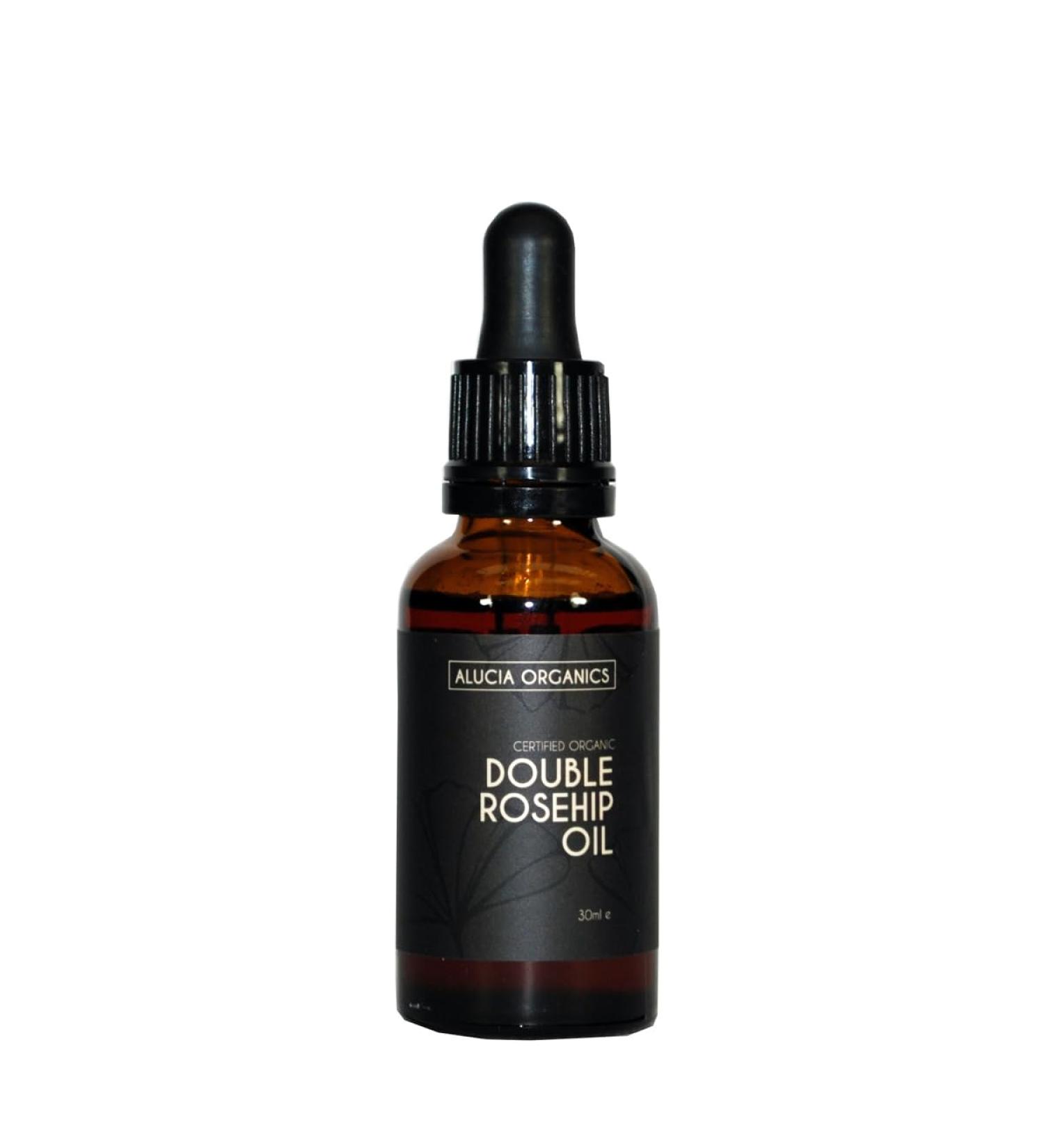 Alucia Organics Certified Organic Double Rosehip Oil 30ml - Pure Natural Organic Face Oil for Sensitive Skin Fine Lines Wrinkles Sun Burn Stretch Marks Scars Damaged Skin - Buy Online on GoSupps.com