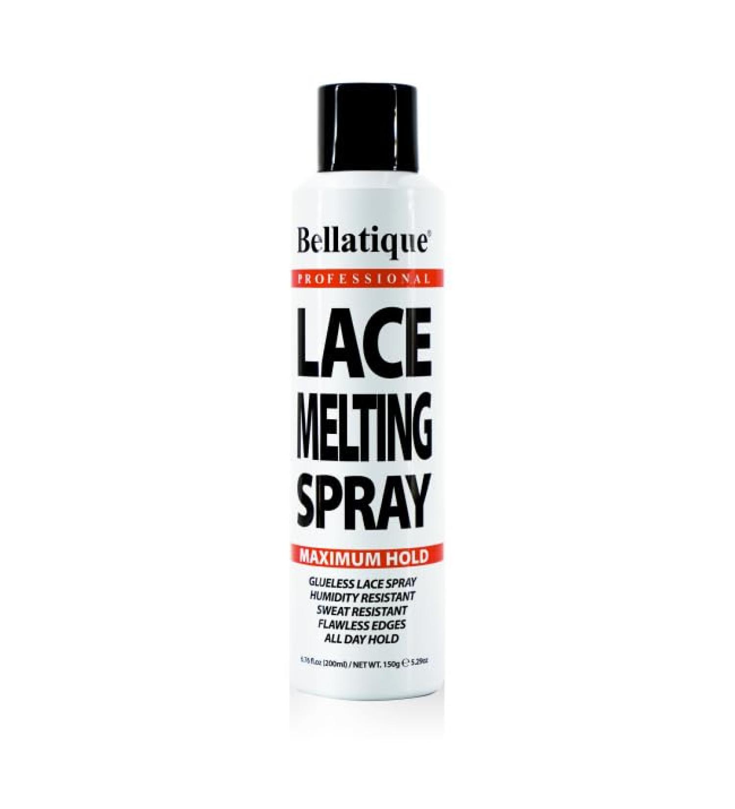 Lace Melting Spray (6.67 oz) - Maximum Hold. Flawless Edges Quick & Easy Fast Drying Humidity Resistant Sweat Resistant All Day Hold Quick Drying Flake Free Easily Removed. 6 oz - Buy Online on GoSupps.com