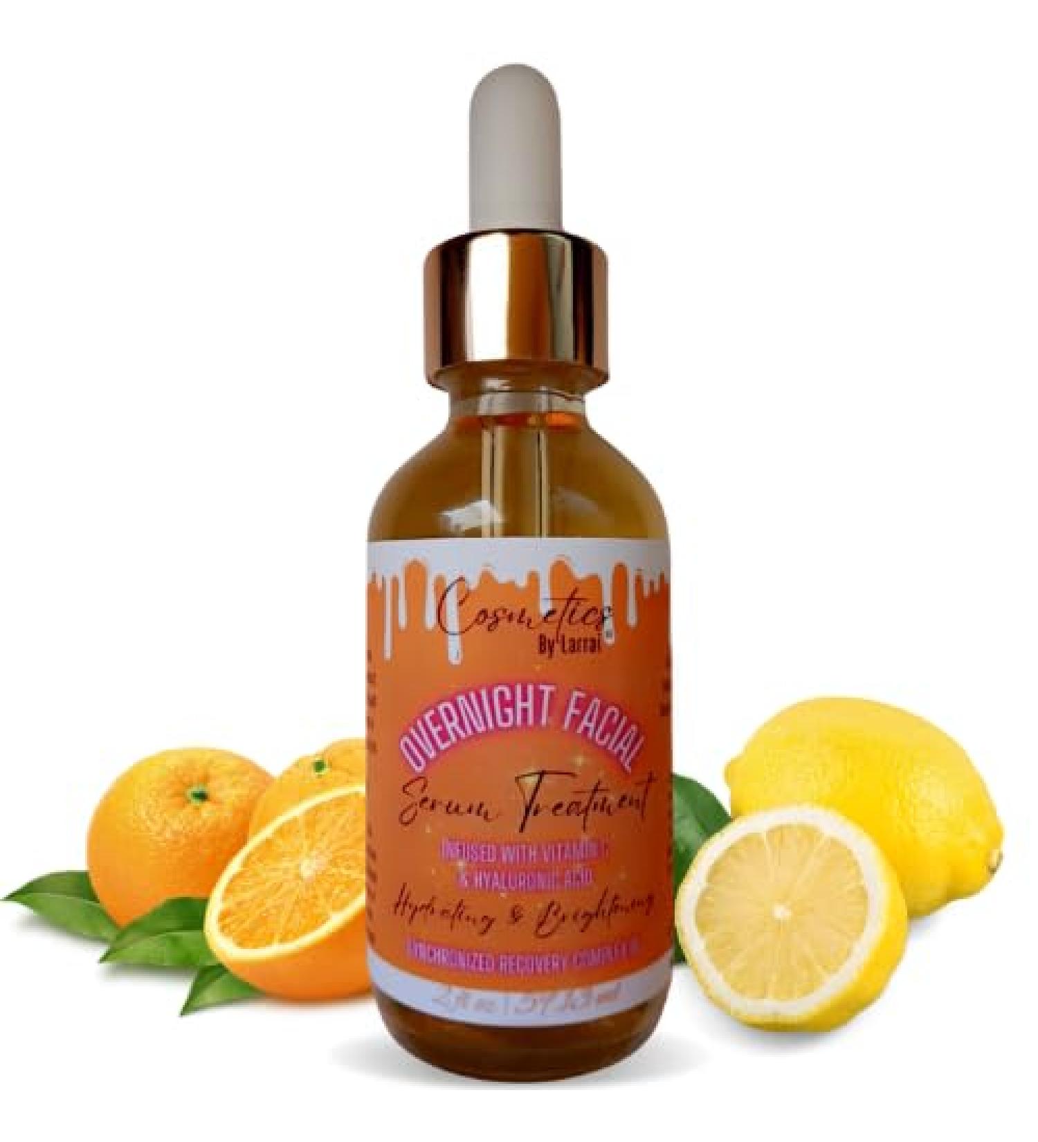 Larrai Cosmetics | Overnight Facial Serum Treatment infused with Vitamin C and Hyaluronic Acid - Hydrating & Brightening | 2 fl oz - Buy Online on GoSupps.com