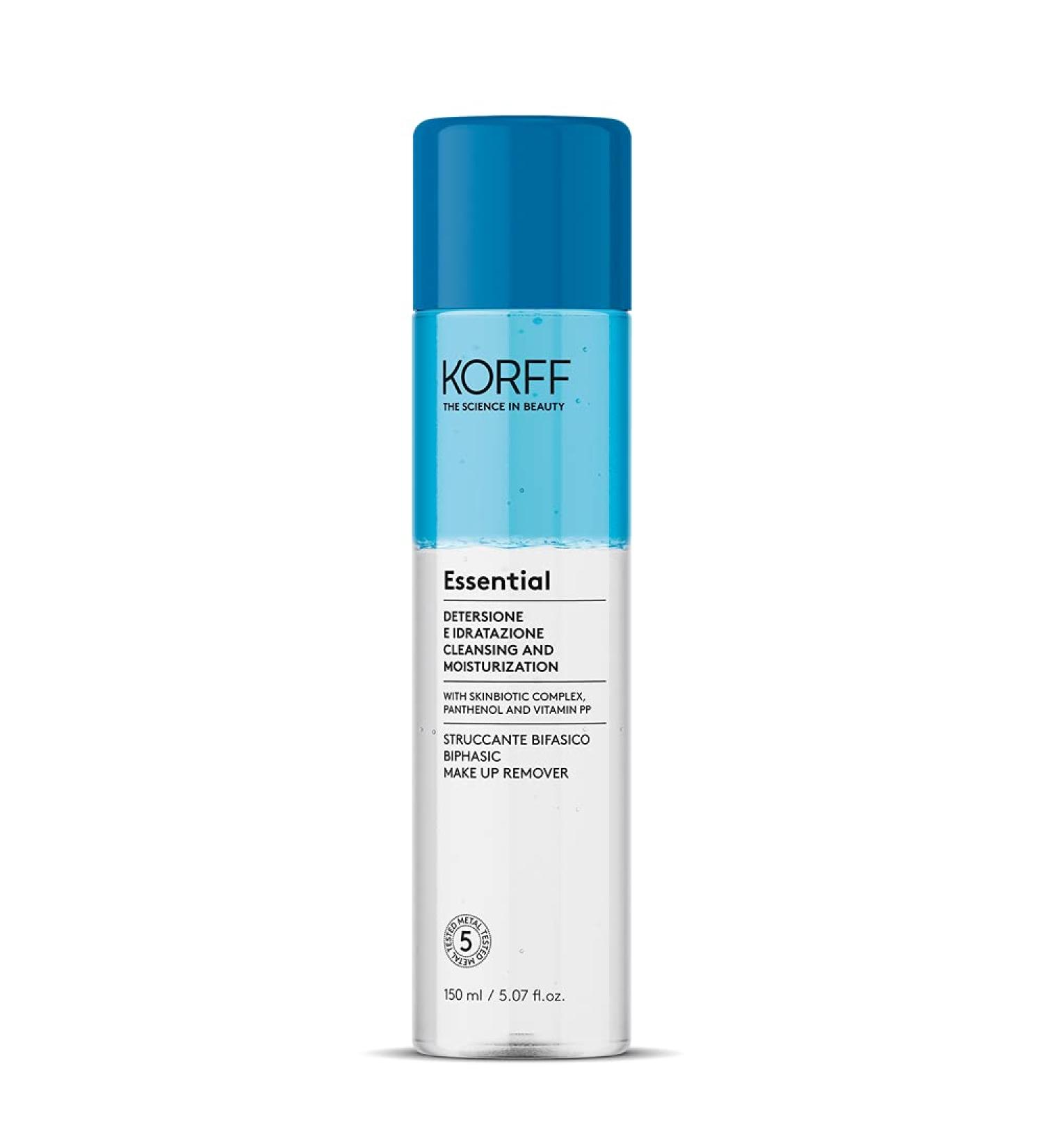 Korff Essence Two-Phase Make-Up Remover - Waterproof & Panthenol-Enriched | 150 ml - Face Eyes & Lips - International Shipping - Buy Online on GoSupps.com