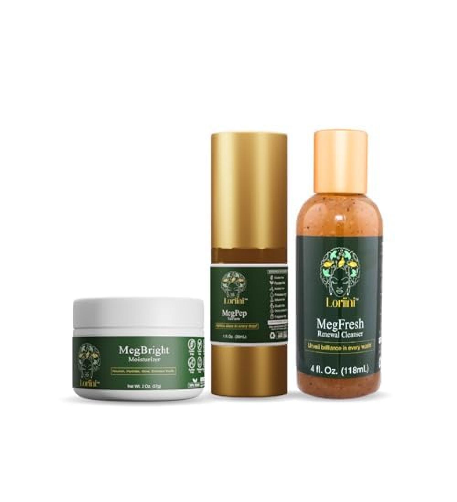Meg Collection Skincare Set | MegFresh Cleanser MegPep Serum MegBright Moisturizer & Free Gua Sha Tool | International Shipping Available - Buy Online on GoSupps.com