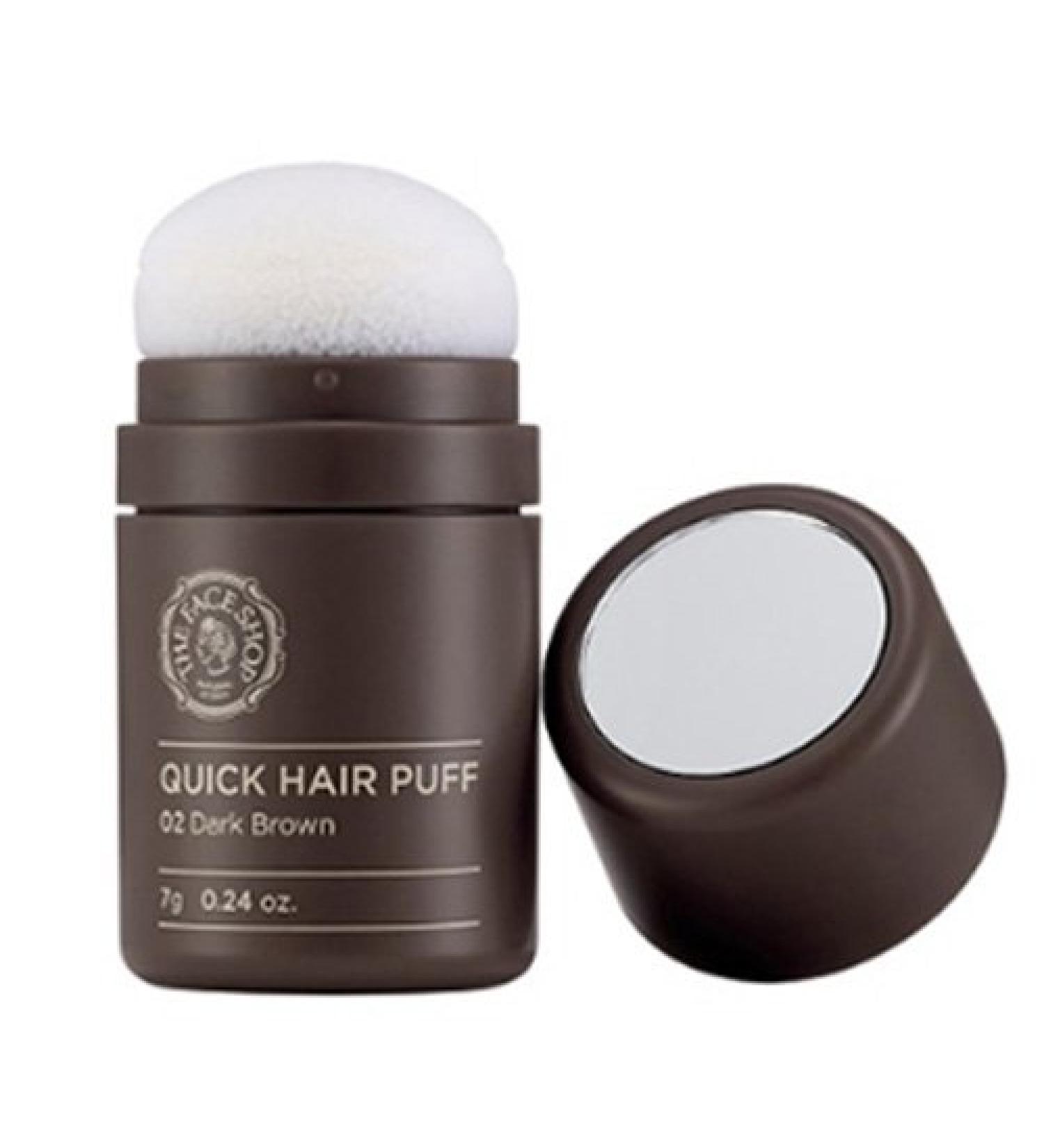 The Face Shop Quick Hair Puff 02 DARK BROWN for Hair Line Makeup Men/Women VM Korea