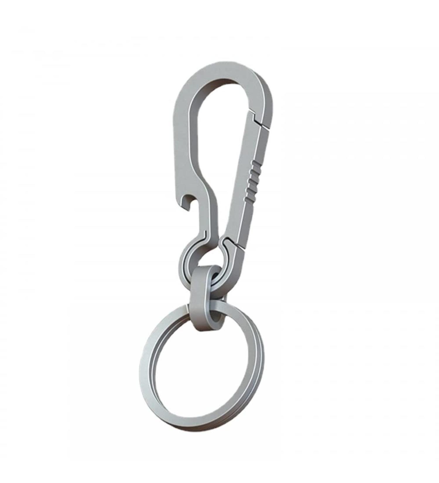 Premium Titanium Keychain with Bottle Opener & Snap Hook - Durable Carabiner Key Holder for Men & Women | Ideal for International Shipping - Buy Online on GoSupps.com