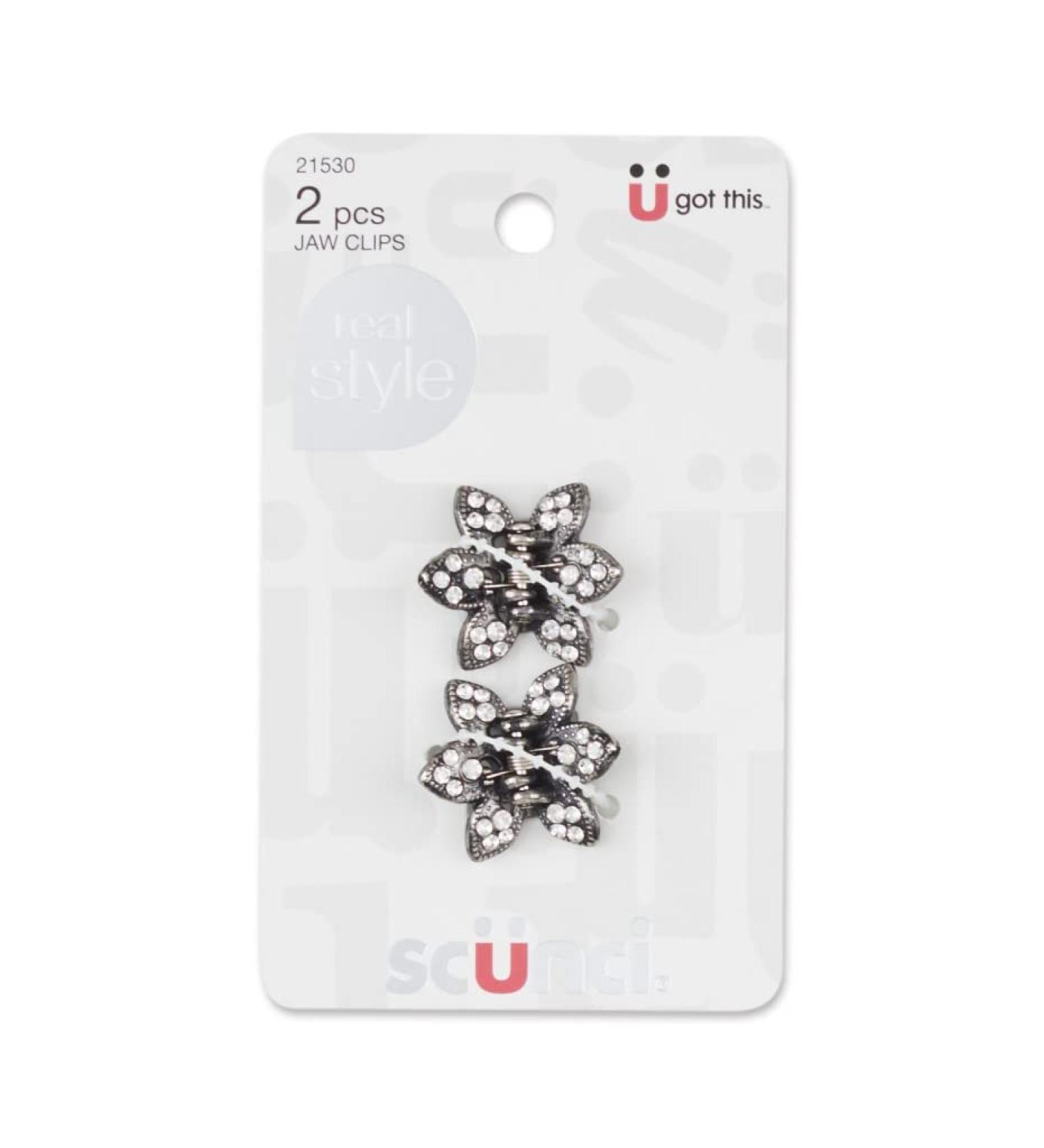 Scunci 2 pcs Small Flower shaped Hair Claws  21530-A