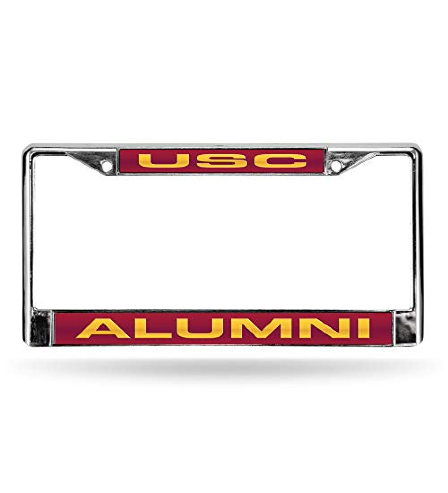NCAA USC Trojans Laser Cut Inlaid Chrome License Plate Frame - Team Color 6 x 12.25 - Buy Online on GoSupps.com