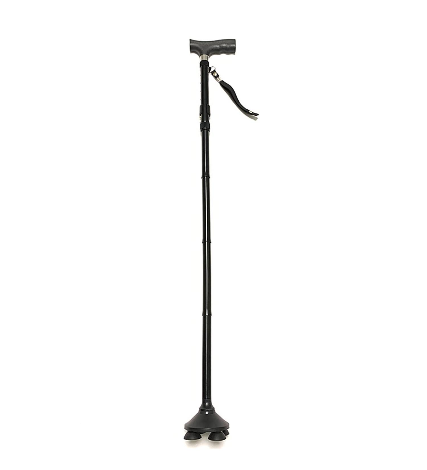 Aluminum Alloy Small Four-Legged 4-Section Folding Crutches Elderly Crutches Cane Multi-Functional Adjustable Lucky Star - Buy Online on GoSupps.com