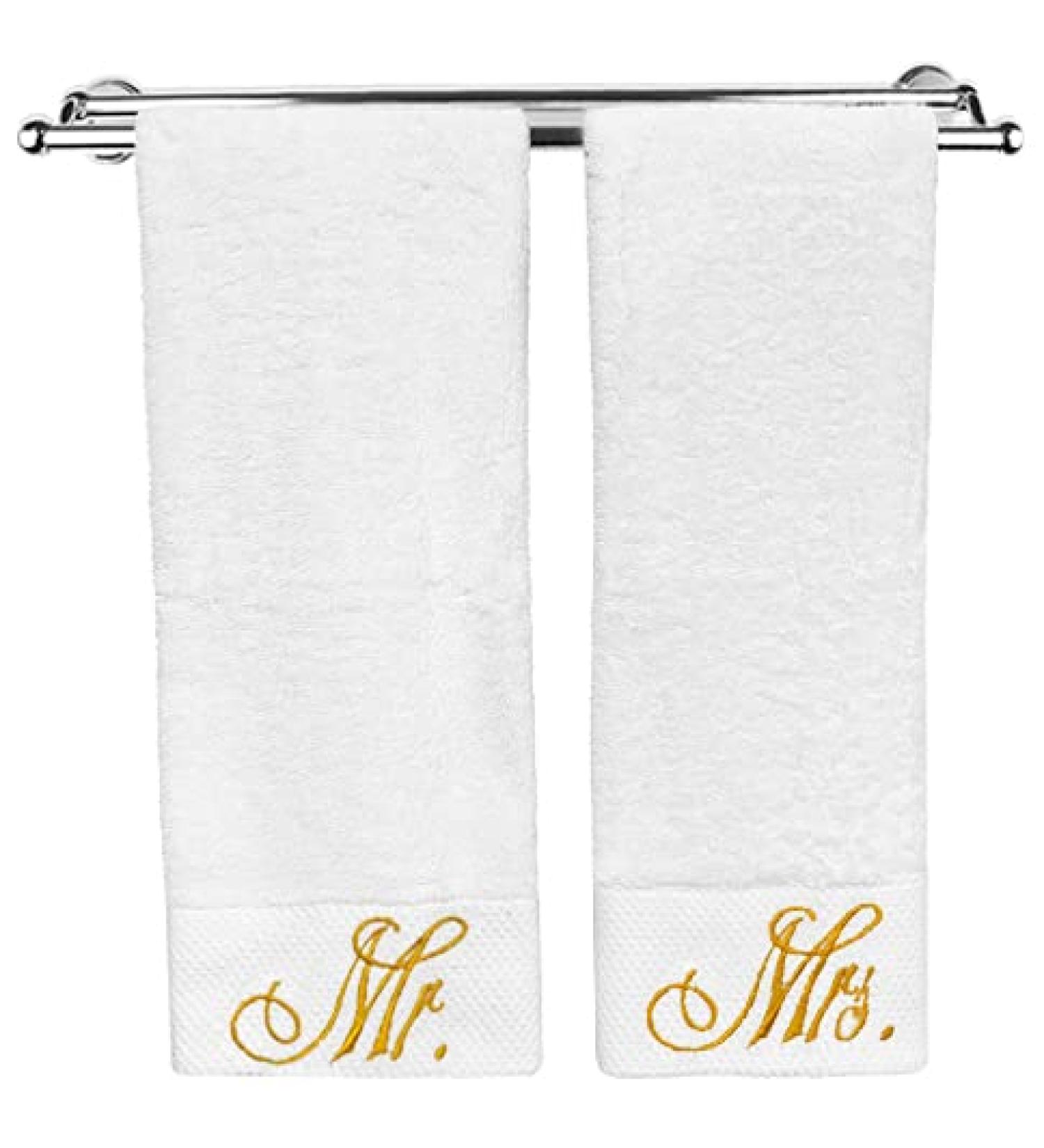 Mr. and Mrs. Embroidered Washcloths - 2 Pack Wedding Gift Set - Buy Online on GoSupps.com