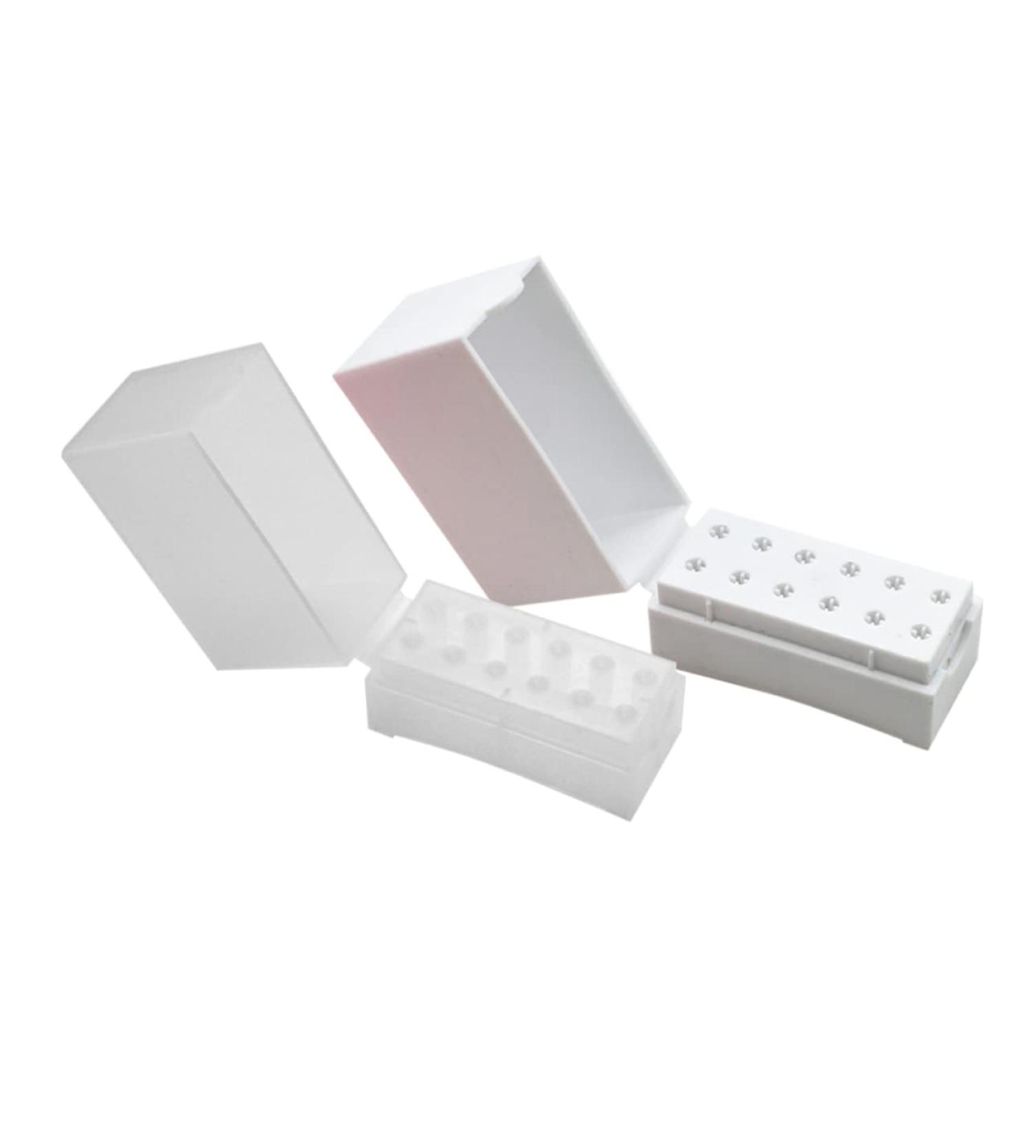 2pcs grinding head storage box nail storage organizer nail drill bits organizer nail drill bits holder nail bit nail art tools drill bit holder white plastic Storage rack manicure 8x7.2cm White - Buy Online on GoSupps.com