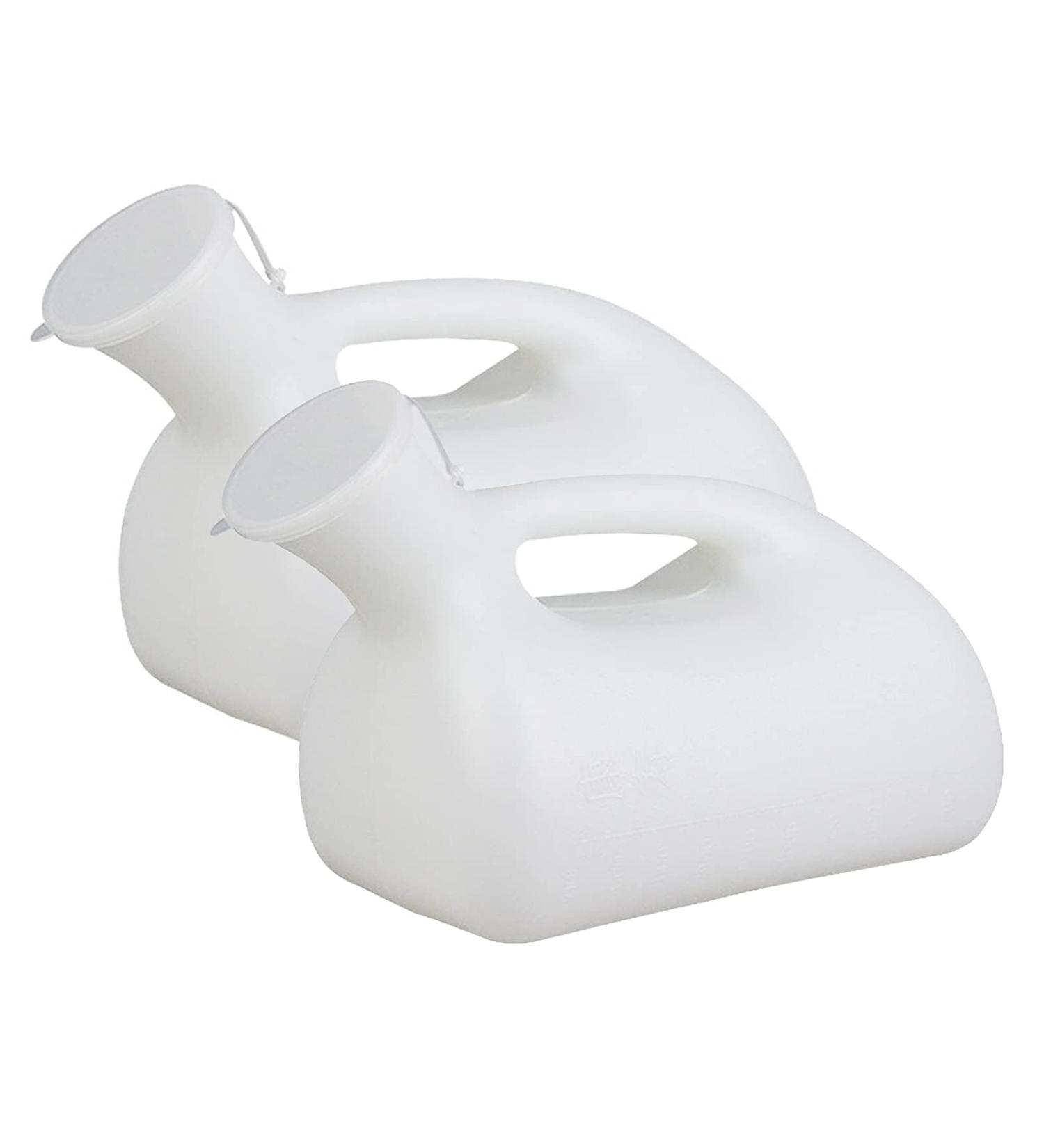 (2 Packs urinals Reusable-1200ML Plastic Material Spill Proof Easy-Grip Handle Comfortable to Use White for Anyone Who's Bedridden Long-Distance Bus Drivers Urinals for Men Happy - Buy Online on GoSupps.com