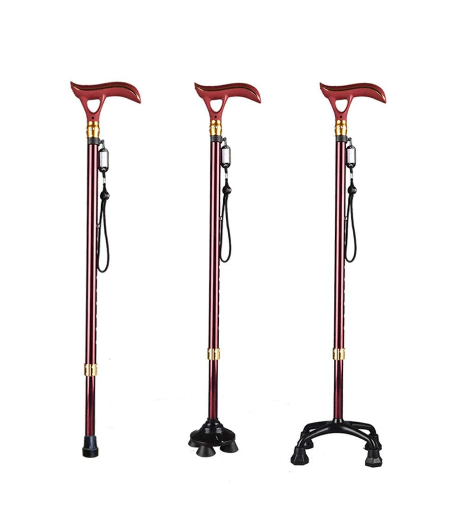 BJH Adjustable LED Walking Stick with 3 Non Slip Rubbers Walking Assisstant Device Lightweight Flexible and Durable Walking Sticks for Elderly Handicapped and Disabled Users Interesting Wine - Buy Online on GoSupps.com