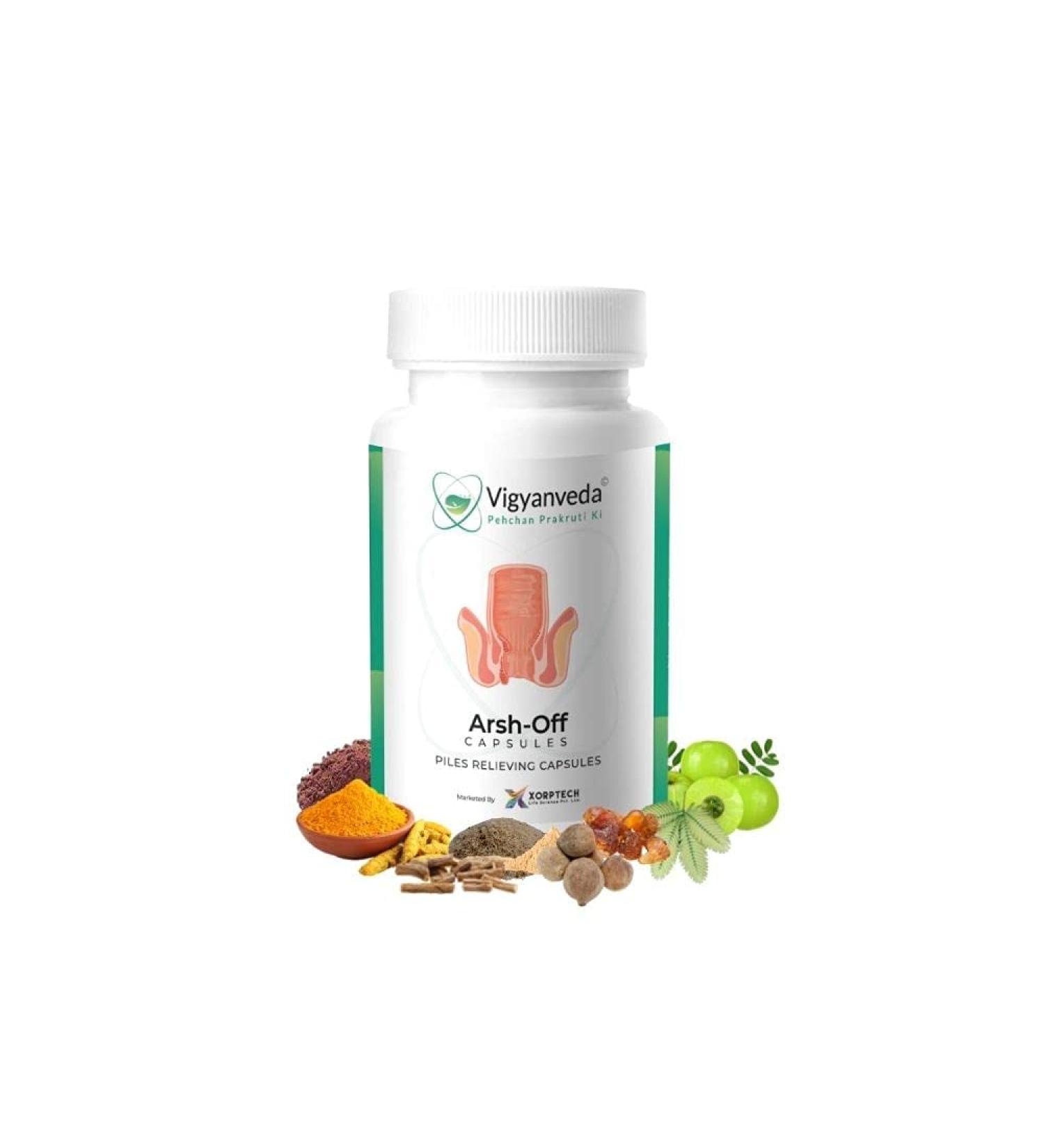 Pexal Vigyanveda Arsh-Off Ayurvedic Capsules - Piles Relief (30 Capsules) - Buy Online on GoSupps.com