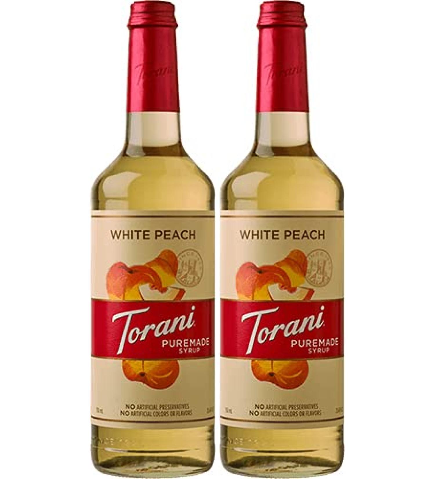 Torani Puremade White Peach Flavour Syrup 750ml Bottle 2 Pack - Buy Online on GoSupps.com