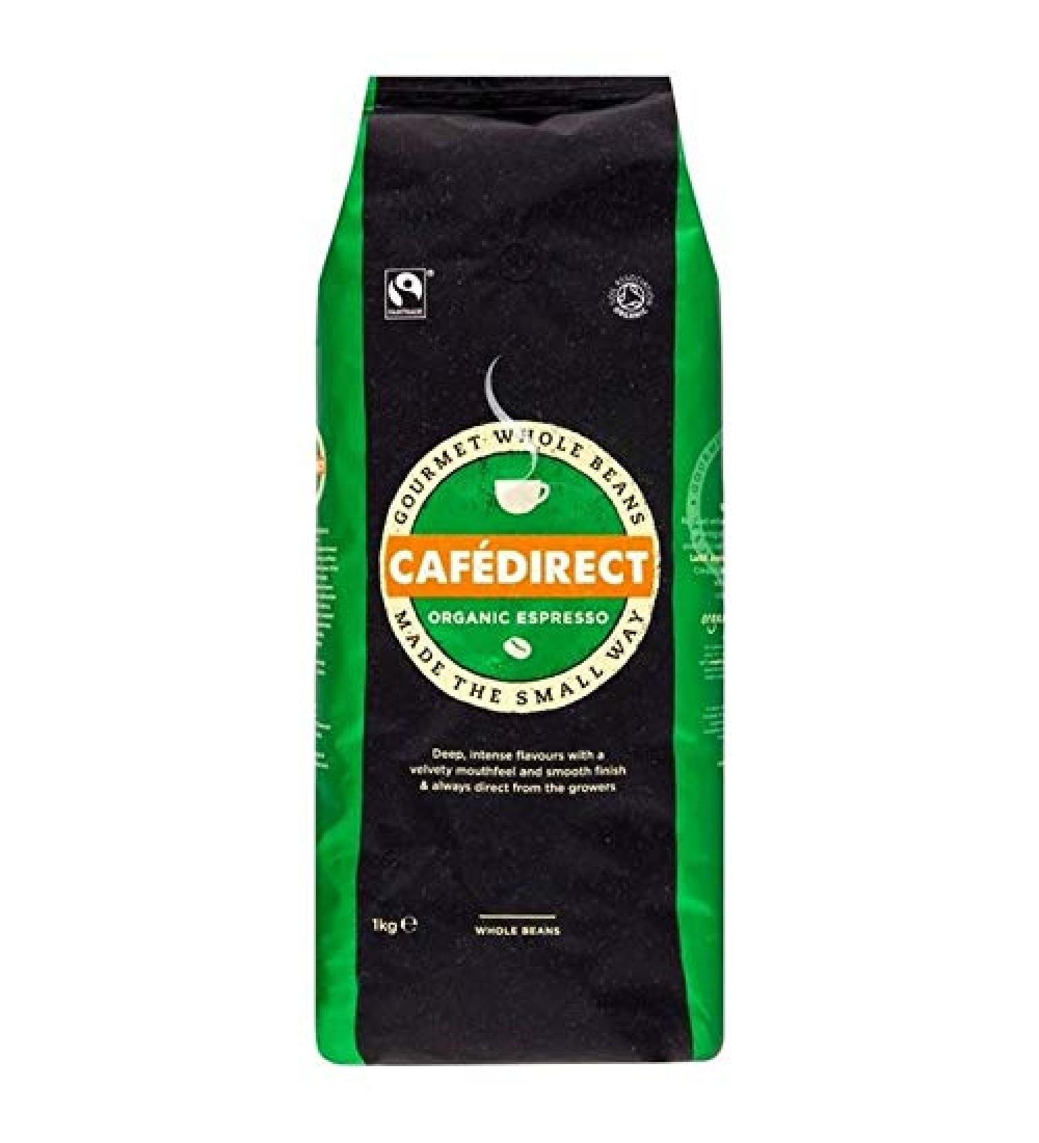 2X Cafedirect Organic Espresso Beans 1kg