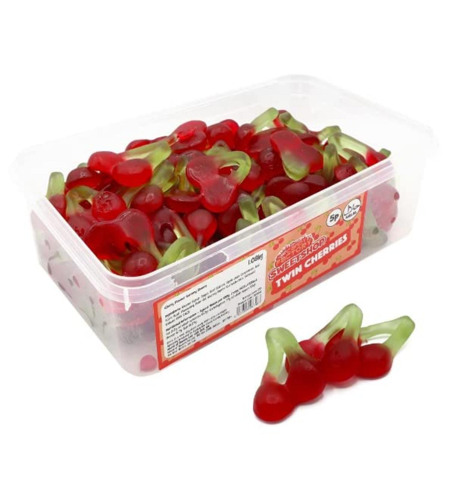 Ellies Jellies CCF Sweetshop Twin Cherries 5p Tub
