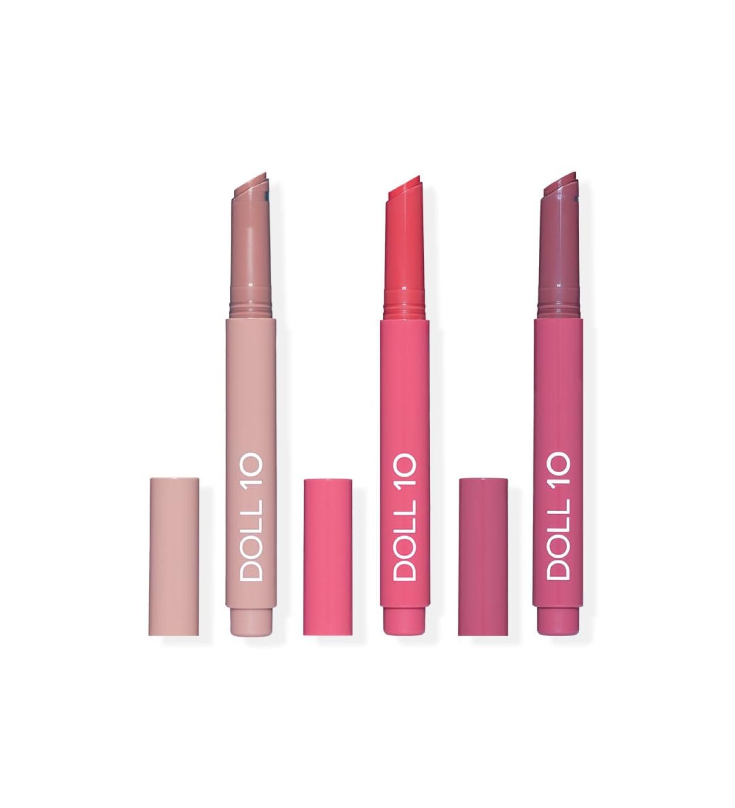 Peptide Plump Lip Treatment Trio - Hydrating Plumping Soothing - Doll 10 Beauty - Buy Online on GoSupps.com