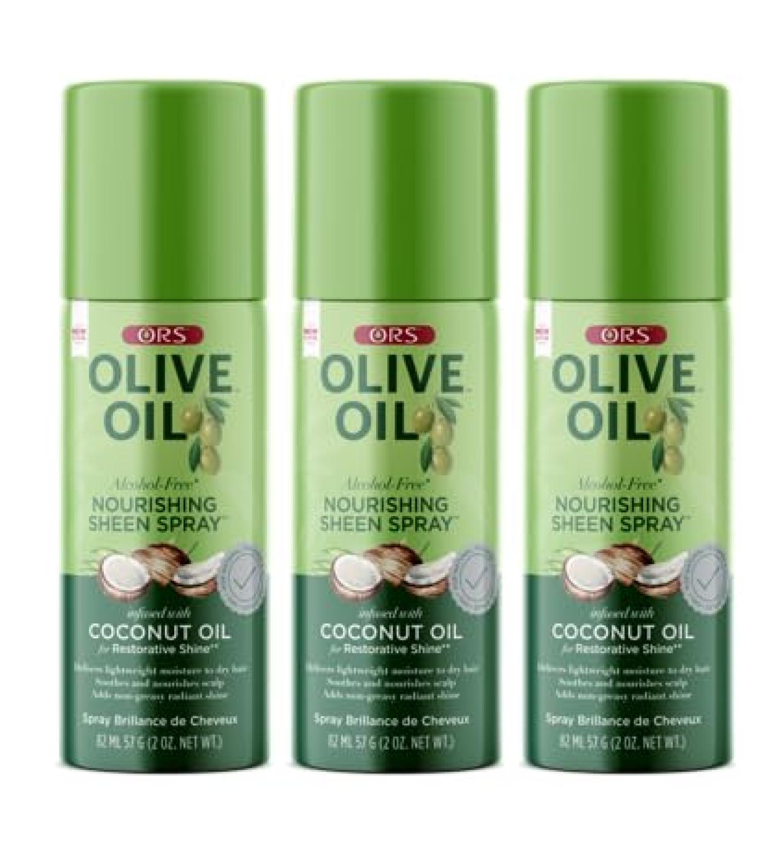 ORS Olive Oil Nourishing Sheen Spray Infused with Coconut for Restorative Shine Alcohol Free 2 Ounce (Pack of 3) - Buy Online on GoSupps.com