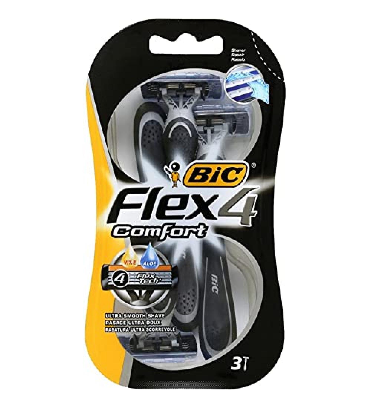 Bic Rasoirs Bic Comfort Flex 4 Par 3 Disposable Razors for Shaving Ultra Soft Pack (3 Let Shavers 9) 1