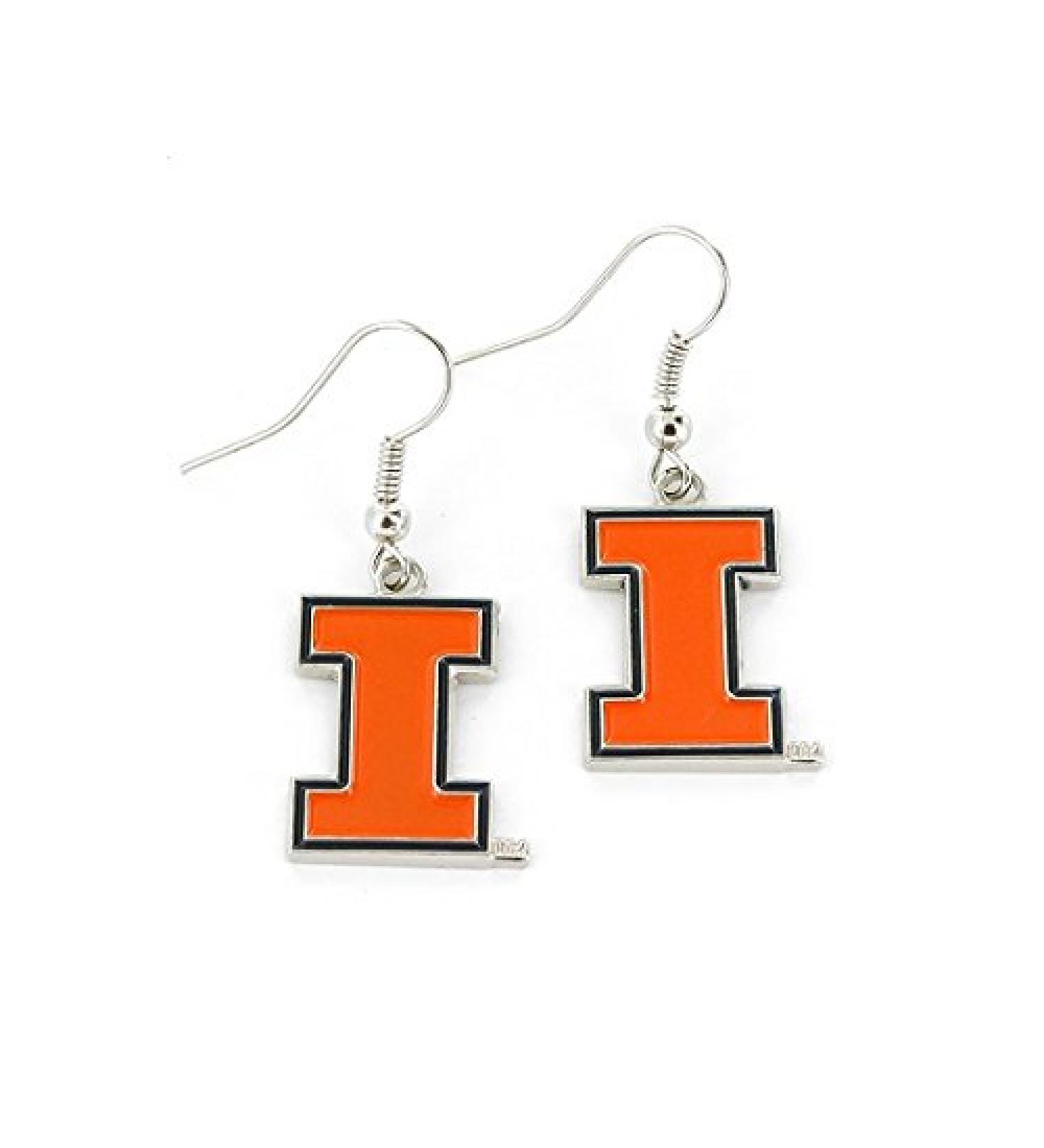 aminco NCAA Dangler Earrings, Illinois Fighting Illini