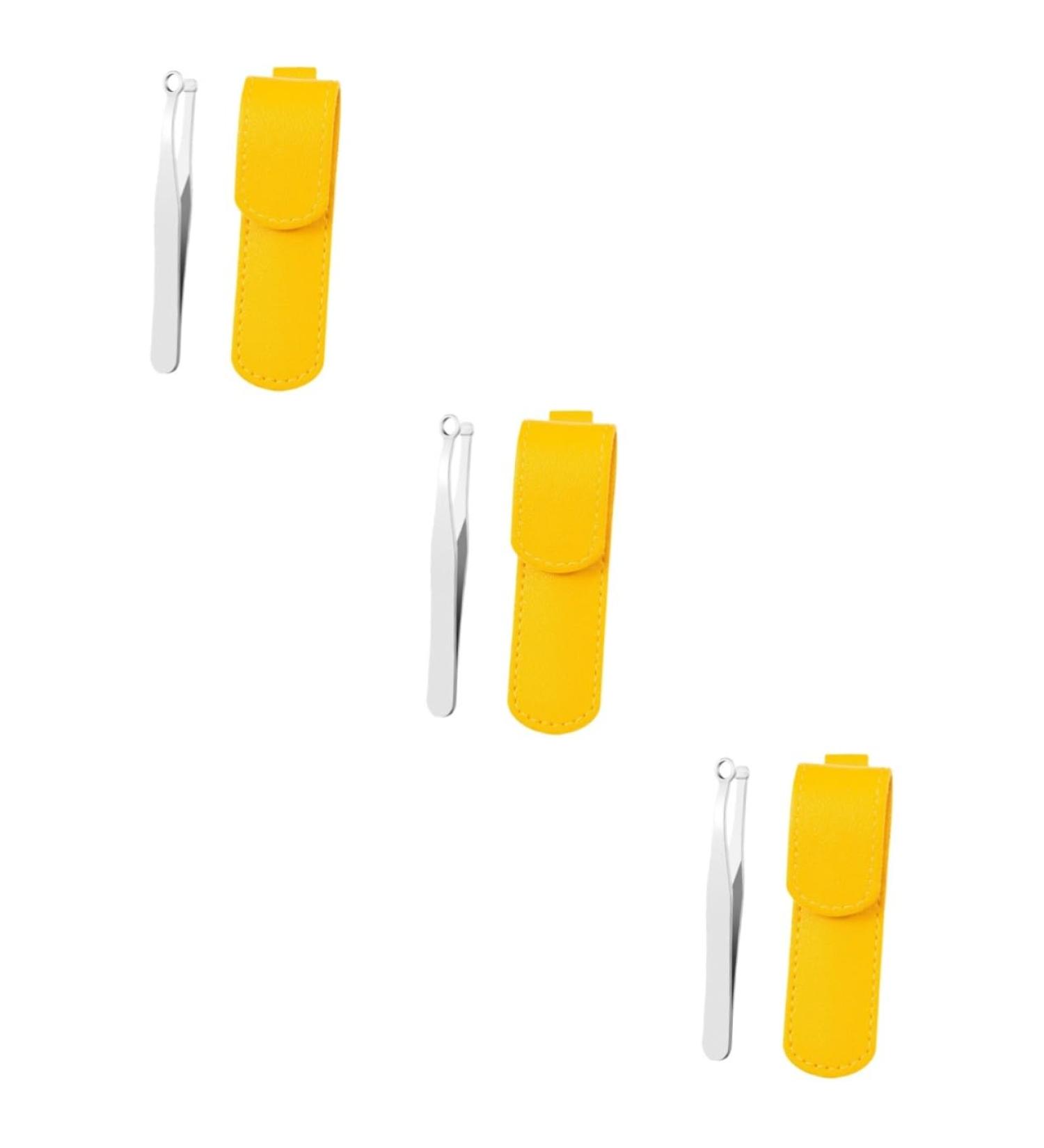 Beaupretty 3 Sets Stainless Steel Nose Hair Clippers - Portable Nasal Trimming Tool for Effortless Brow Grooming | Yellow - 9.8x2.9cm - Buy Online on GoSupps.com