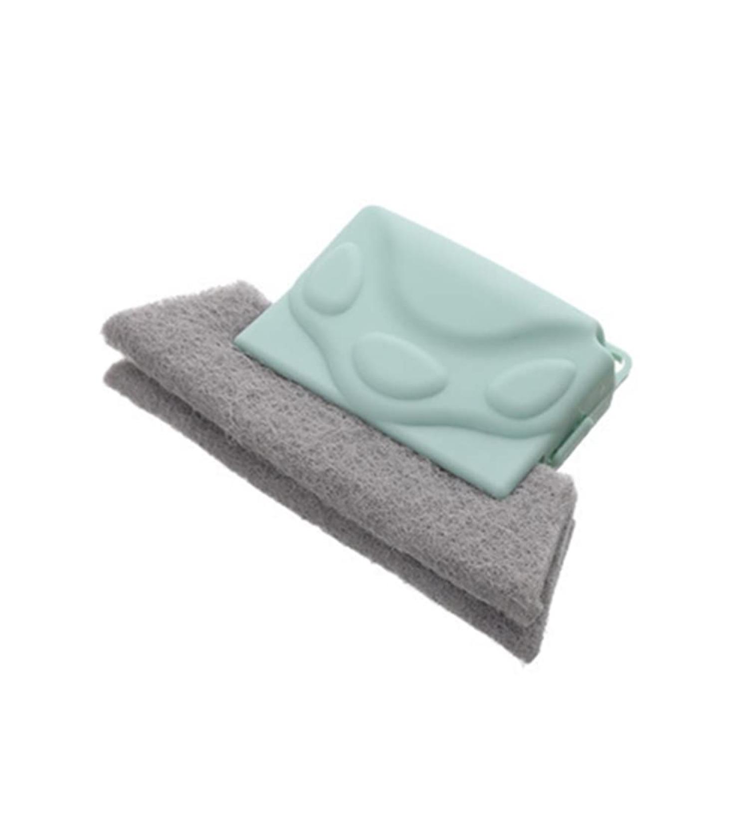 Window Slot Cleaning Sponge Hard To Fade Detachable Window Groove Cleaning Cloth Anti-crash Green