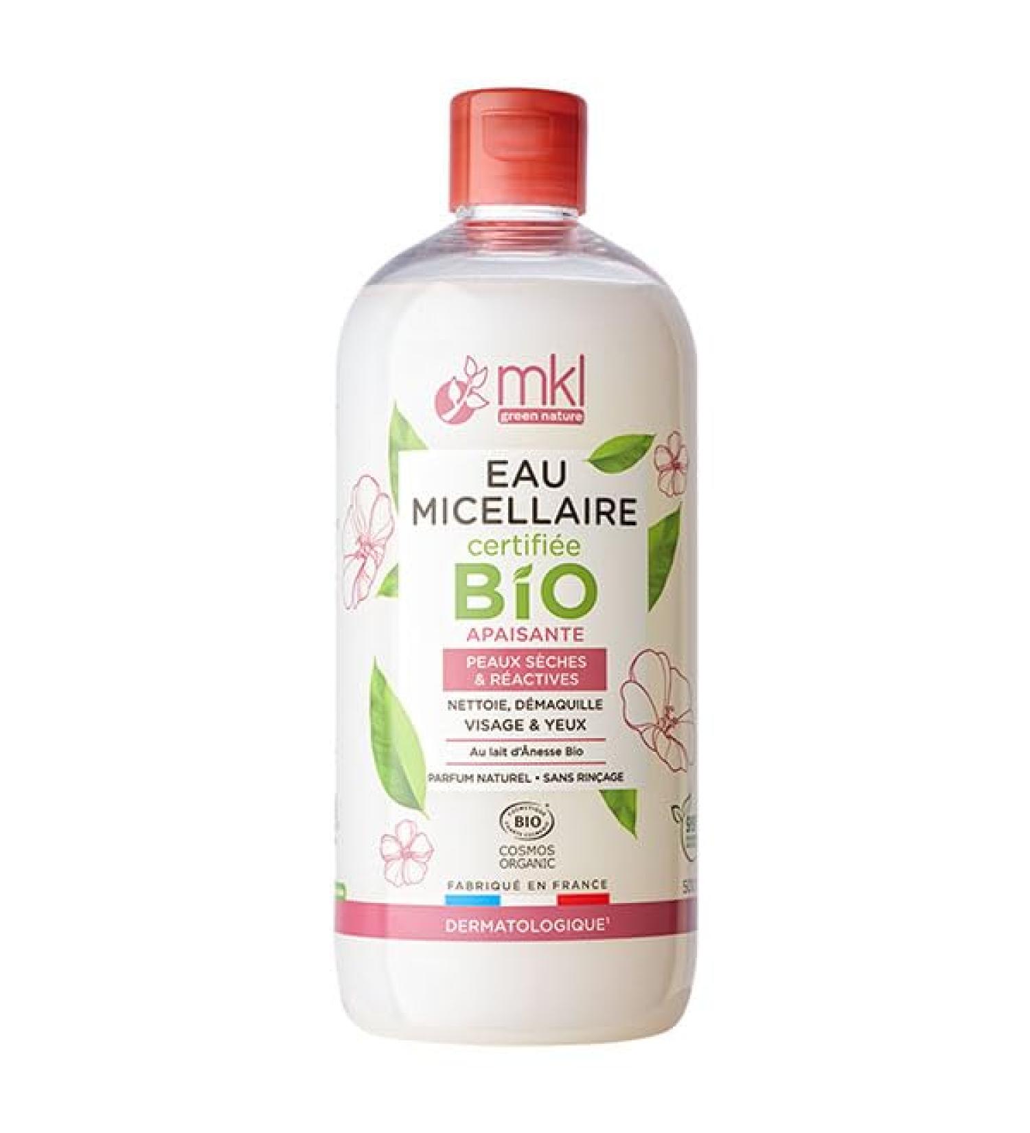 MKL Green Nature Organic Soothing Micellar Water 500ml for Atopic and/or Reactive Skin, Dry to Very Dry Skin