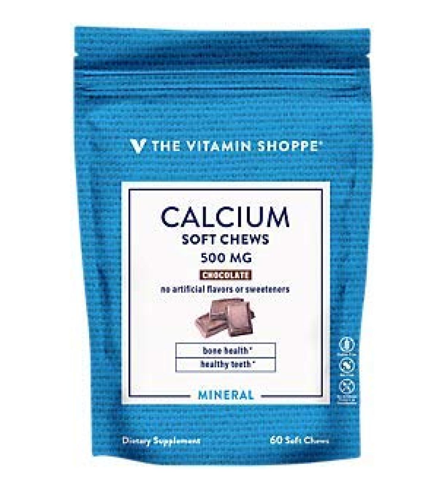 Chocolate Flavored Calcium Chews 1,000mg with Vitamin K1 & D3 - 60 Chews | The Vitamin Shoppe Caramel - Buy Online on GoSupps.com