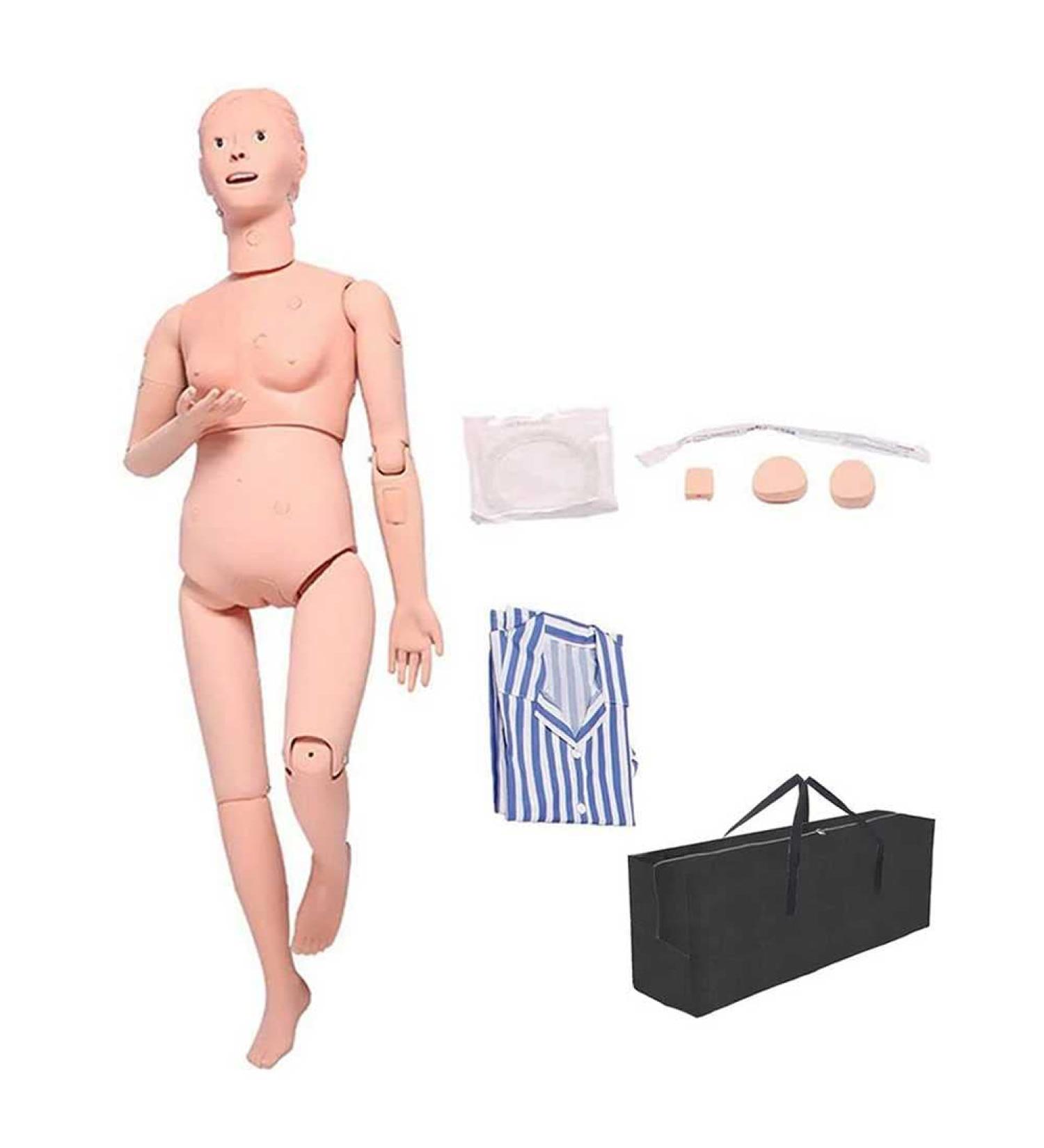 Full Body PVC Patient Care Manikin CPR Simulator Geriatric Human Model with 24 Item Basic Geri Nursing Skills for Students Education Teaching Medical Training Female 5.5ft Life Size - Buy Online on GoSupps.com