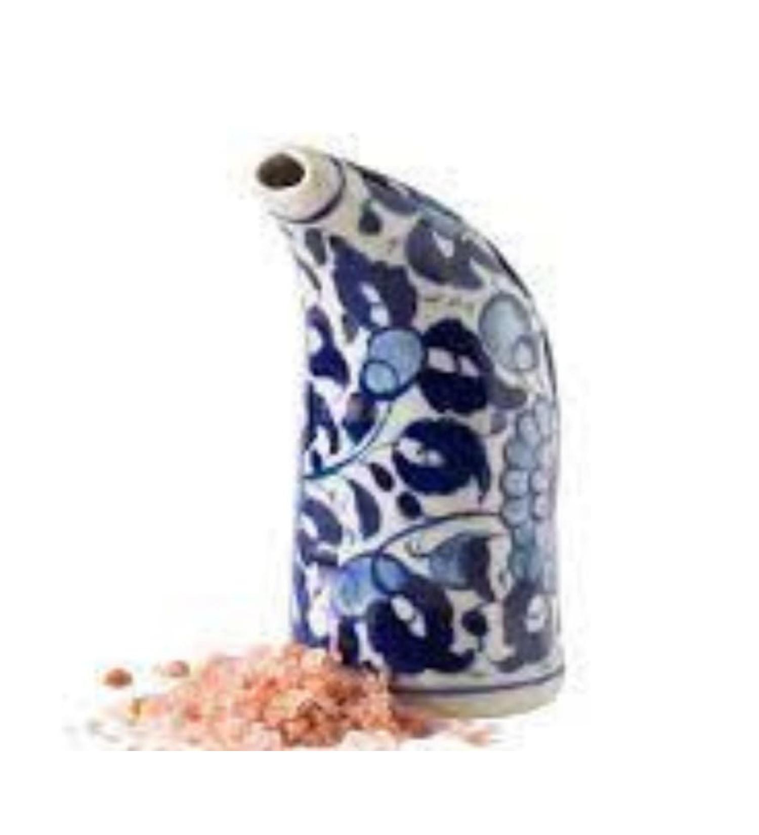 Himalayan Salt Inhaler - Hand-Painted Ceramic Design | Portable Respiratory Relief for Allergies Asthma & Sinus Issues - Buy Online on GoSupps.com