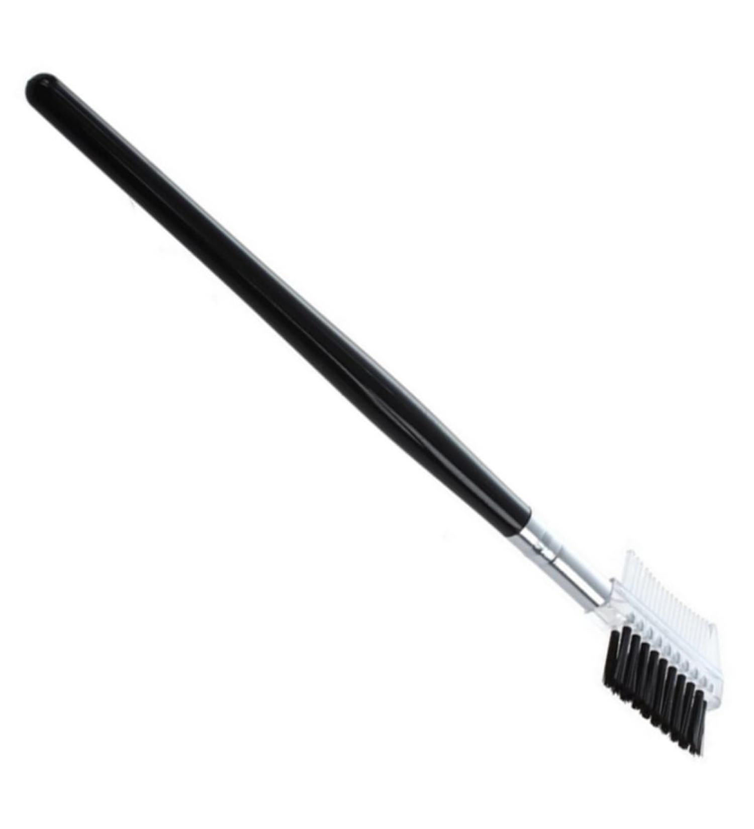 Eyebrow Eyelash Brush Dual Comb Eyebrow Brush Beauty Makeup Tool with Wooden Handle Black Eyebrow brush - Buy Online on GoSupps.com