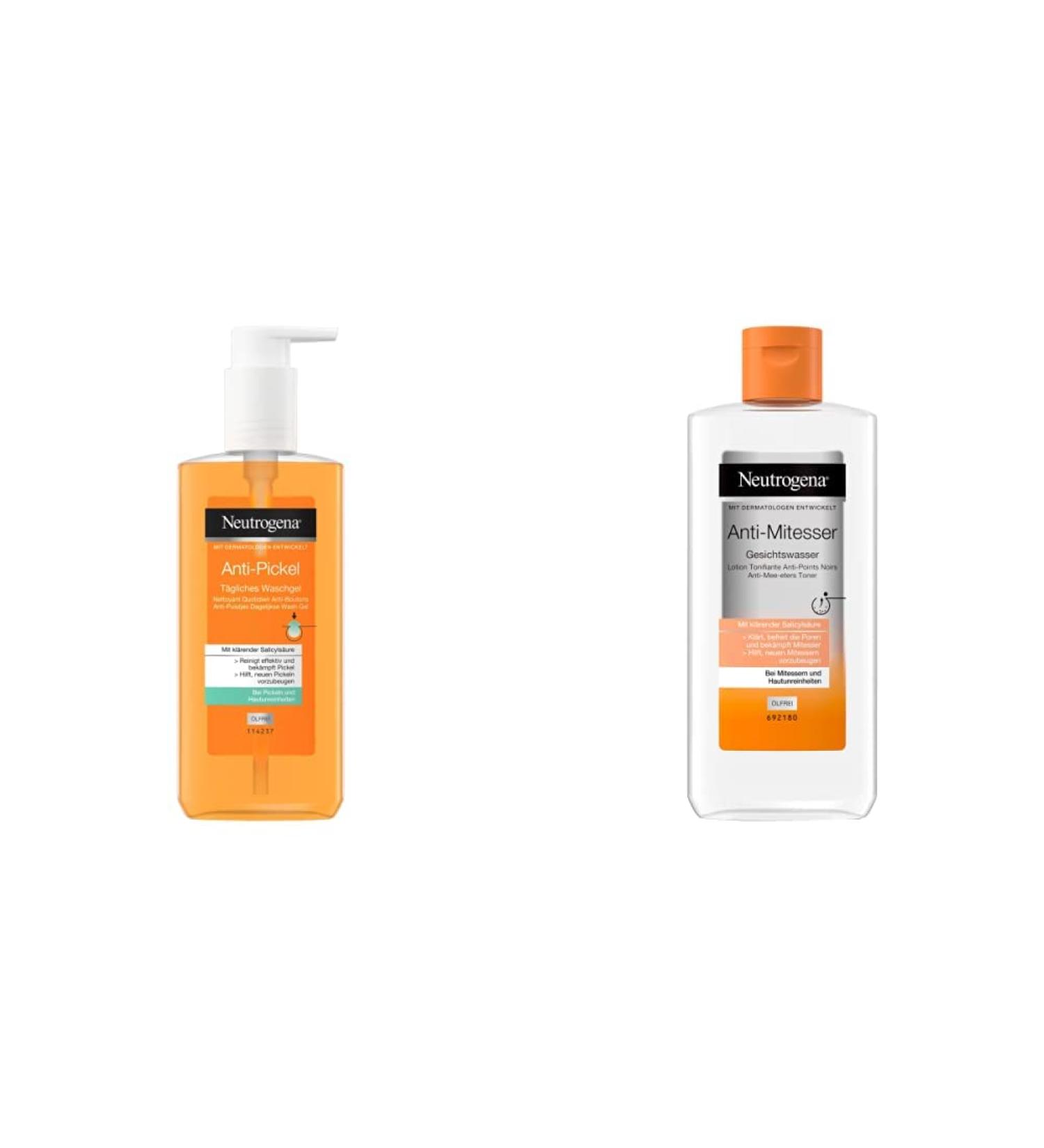 Buy Neutrogena Anti-Pimples Face Cleaning Gel & Toner Bundle | Salicylic Acid Oil-Free 200ml - Blemished Skin Solution International Shipping Available - Buy Online on GoSupps.com