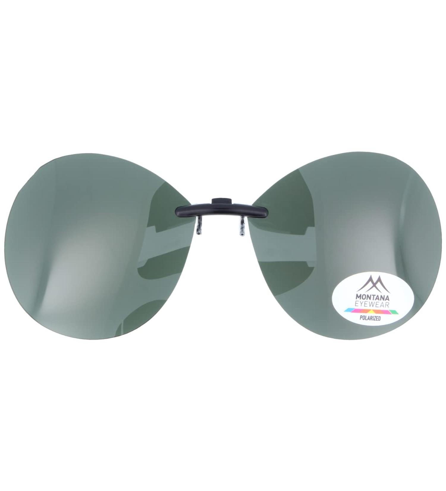 Polarized sun protection clip-on for metal frames - Montana Eyewear C14A in green