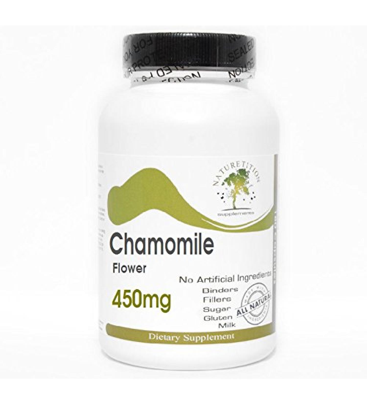 Naturetition Supplements Chamomile Flower 450mg 100 Capsules - No Additives
