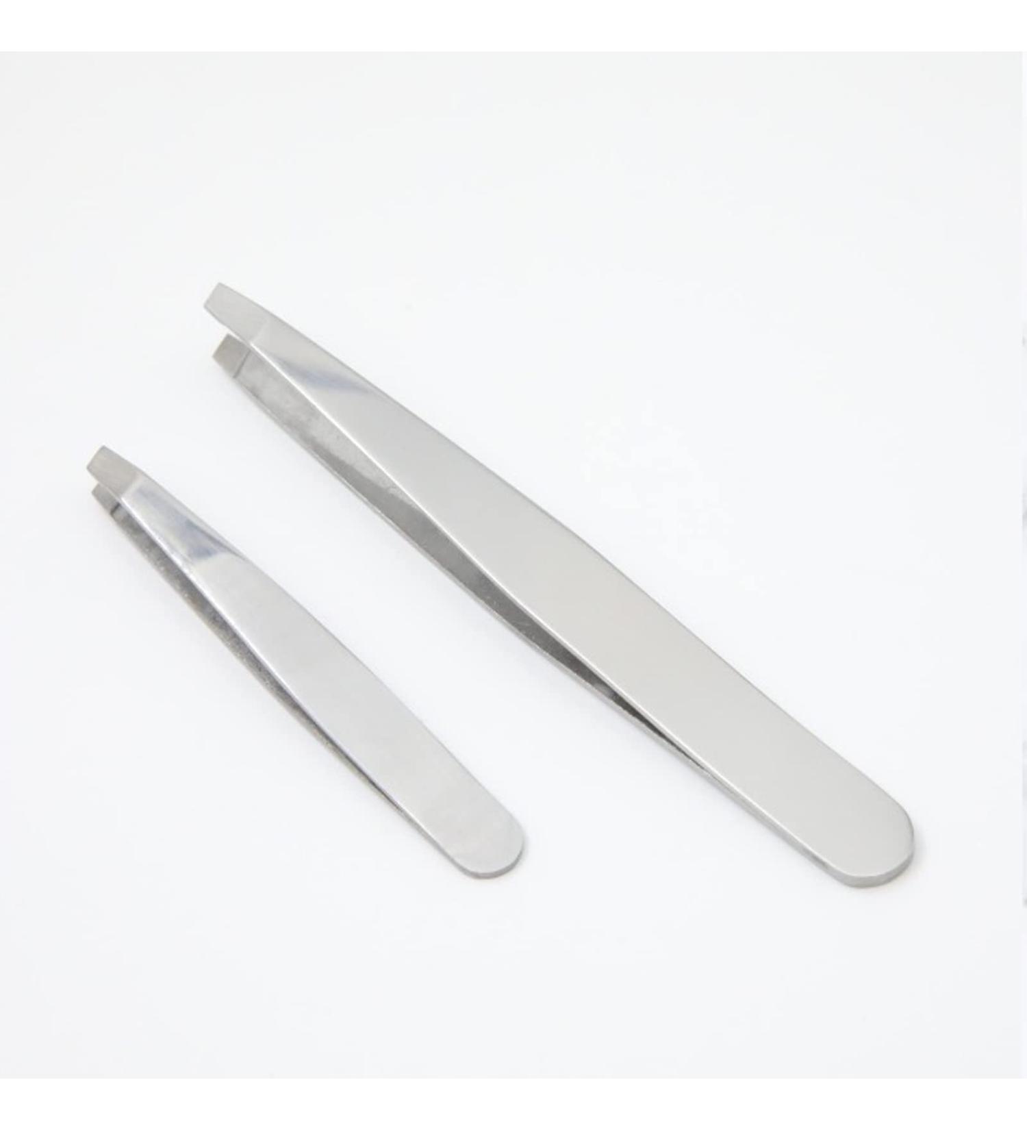 Professional Stainless Steel Tweezers Set for Eyebrows & Facial Hair Removal - Precision Tool for Ingrown Hair & Splinters - Buy Online on GoSupps.com