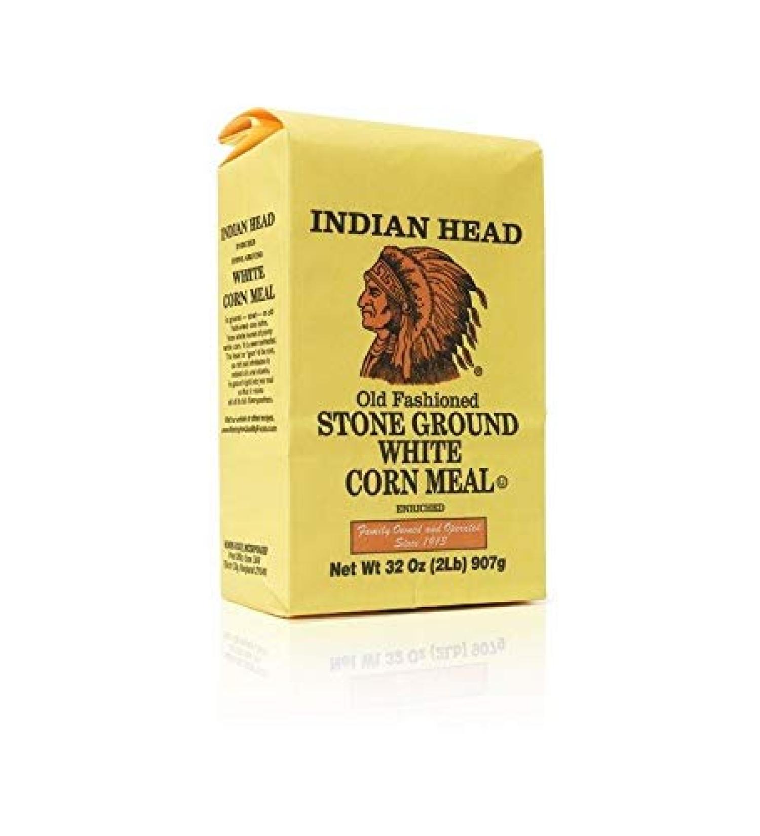 Indian Head Stone Ground White Corn Meal 907g (2LB)