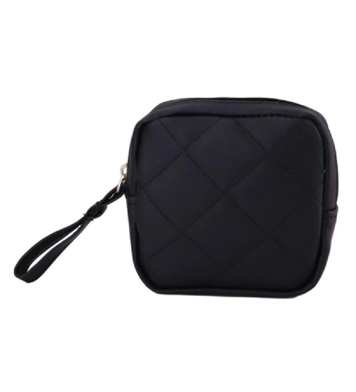 Portable Women's Sanitary Napkin Storage Bag | Travel Makeup & Tampon Organizer - Black - Buy Online on GoSupps.com