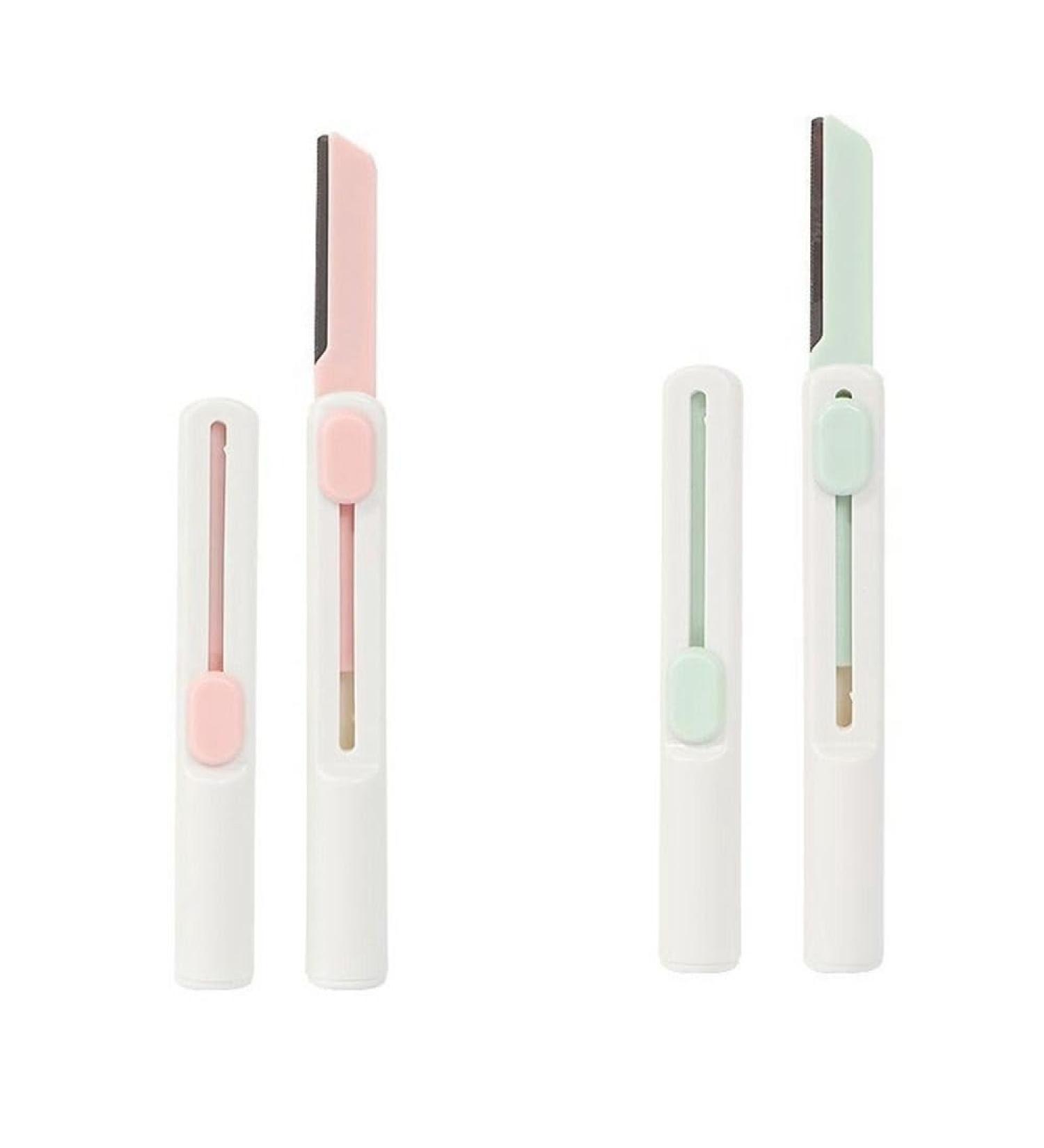 Revolter Eyebrow Razor & Trimmer - Women's Cosmetic Beauty Tool | Pink & Green Facial Shaving Blades - Buy Online on GoSupps.com