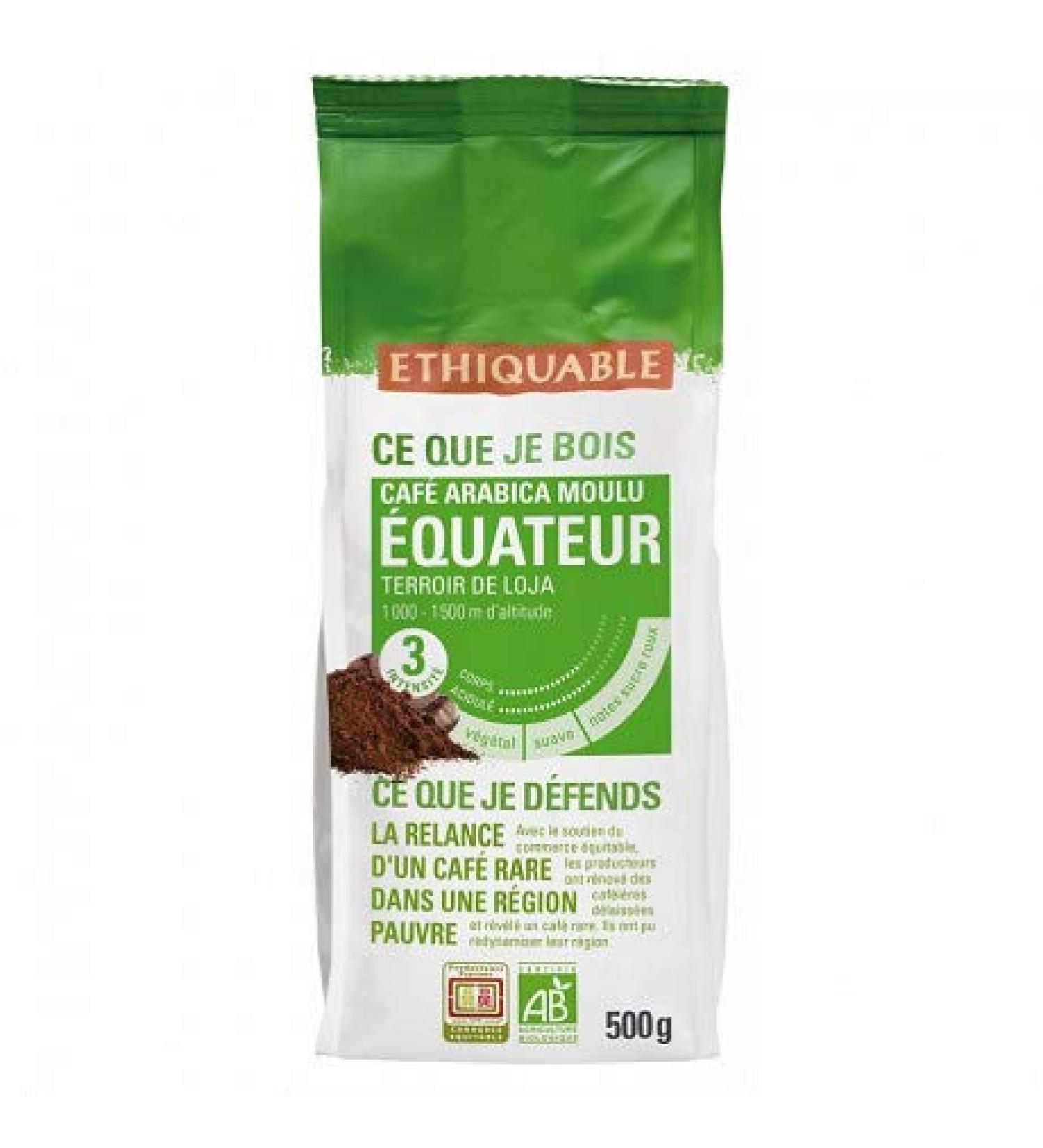 Epicerie sal e Ethiquable Organic Ecuador Ground Coffee 500 g Pack of 3
