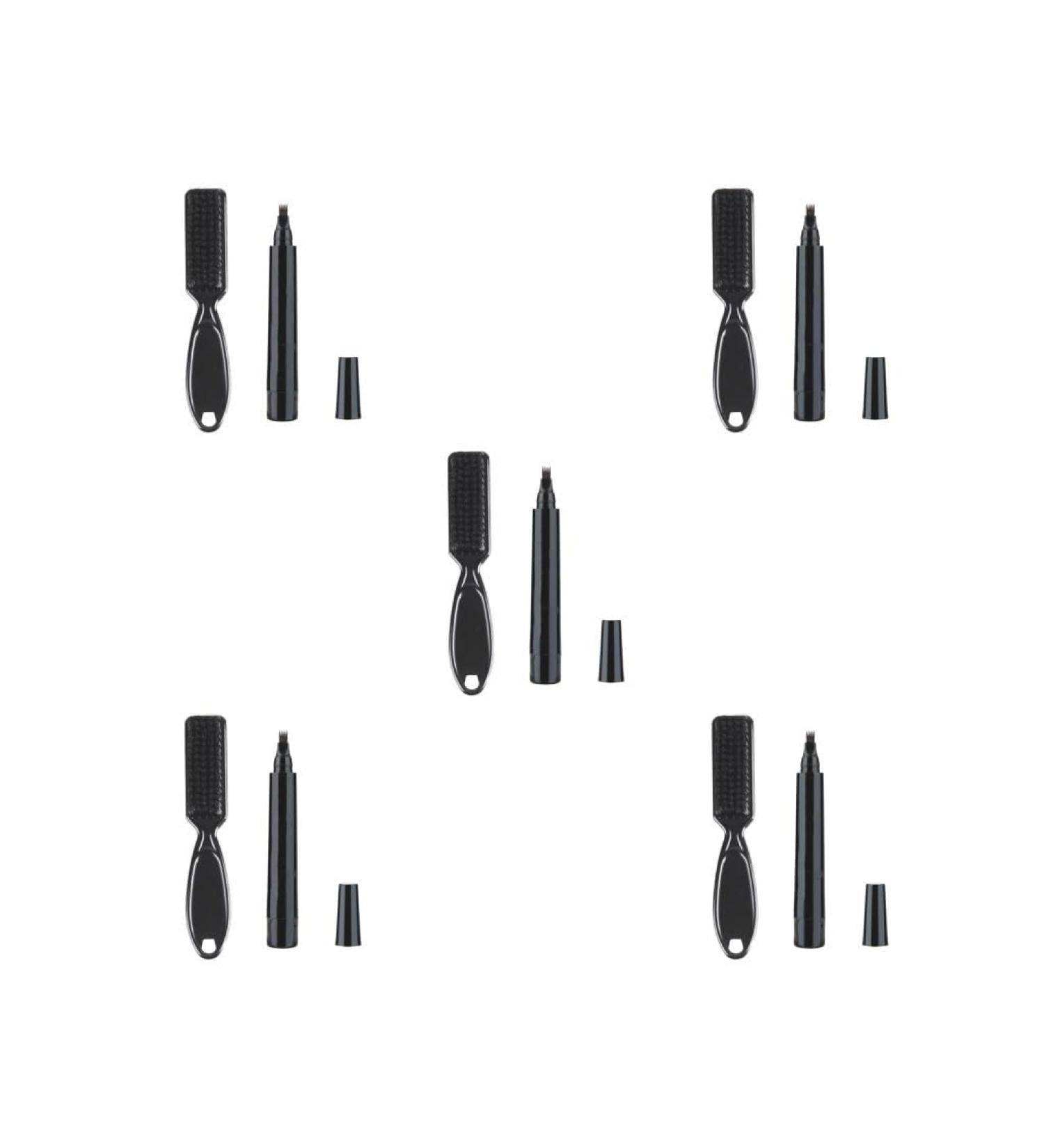 5 Set Eyebrow Beard Pencil Filler & Brush for Men - Sweatproof Brown Set | International Shipping - Buy Online on GoSupps.com