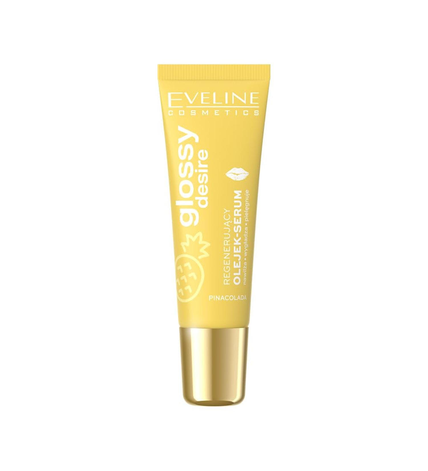 Eveline Cosmetics Glossy Desire Regenerating lip pro oil serum Glossy Desir Series Pinacolada 100 vegan care